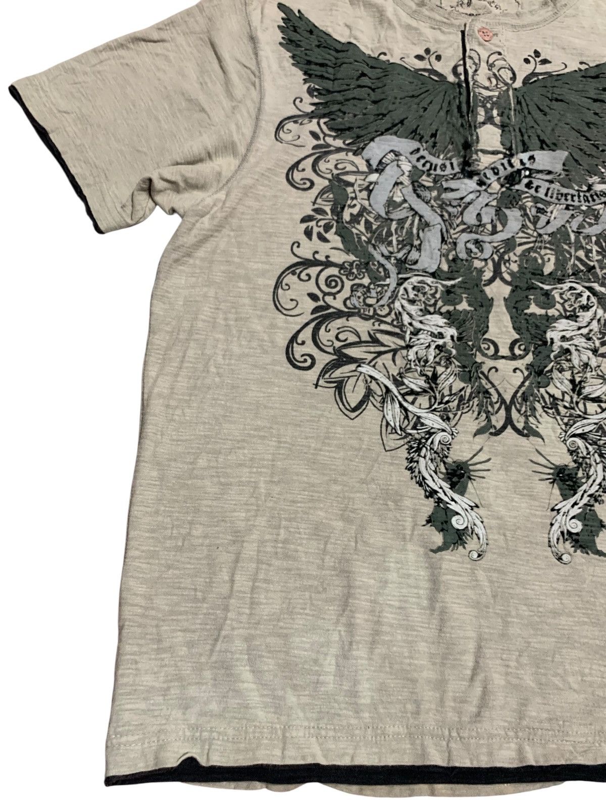 If Six Was Nine Modern Culture Grey Henley Tshirt Size US XL / EU 56 / 4 - 4 Thumbnail