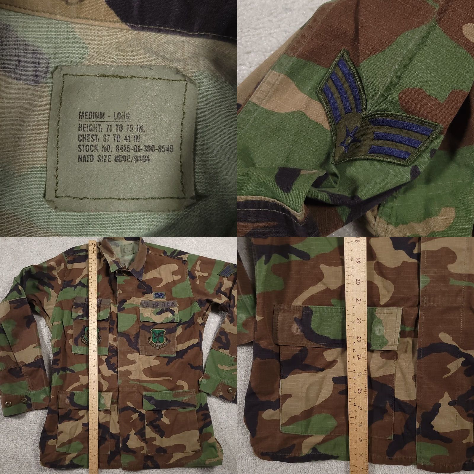 Vintage VINTAGE Air Force Jacket Mens M Long Camouflage 436th Airlift Wing Patch 90s USA Army Military Button Pockets Logo Embroidered Size US M / EU 48-50 / 2 - 8 Thumbnail