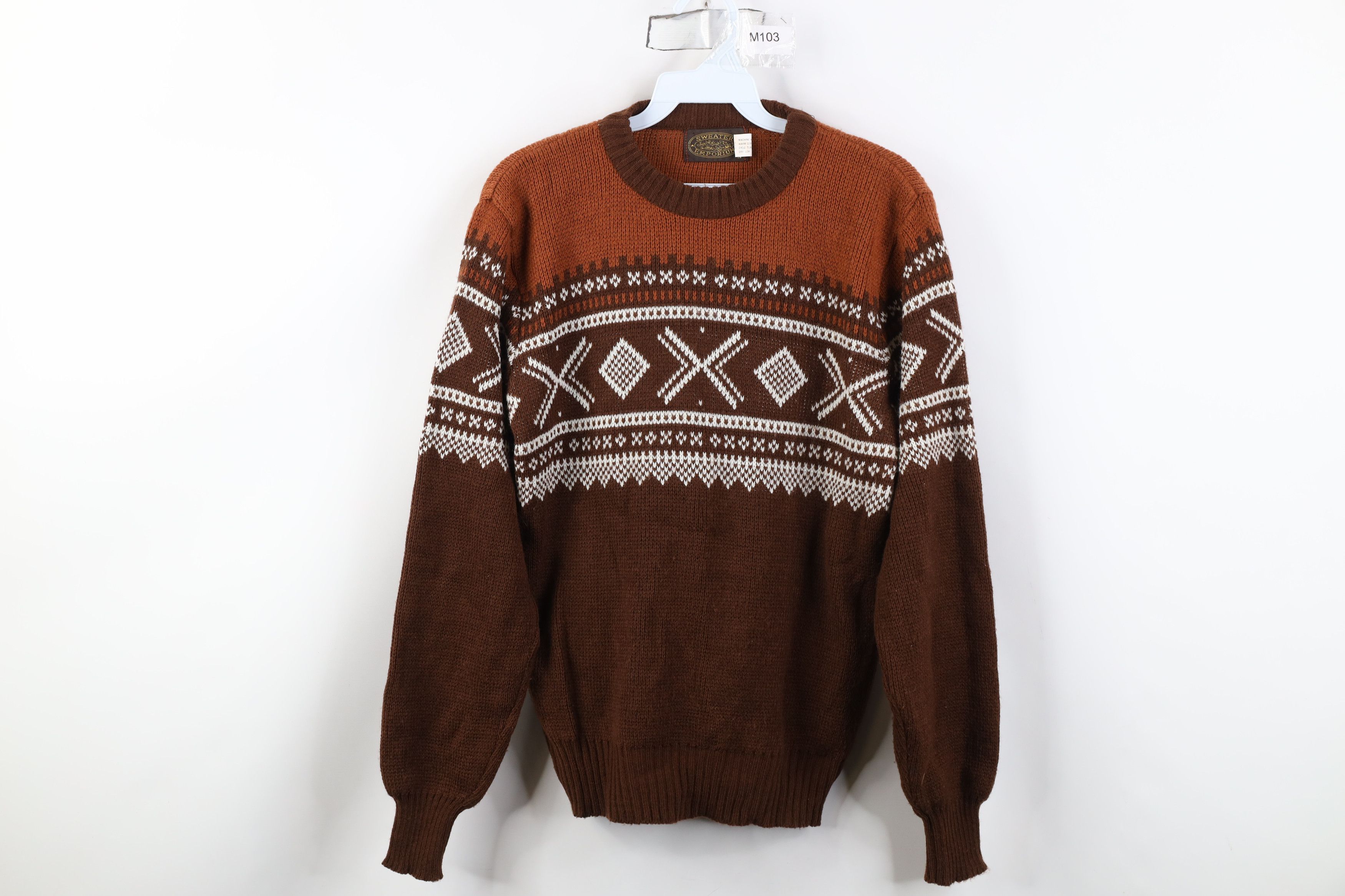 Vintage Vintage 70s Streetwear Fair Isle Crewneck Sweater Acrylic Size XL / US 12-14 / IT 48-50 - 1 Thumbnail
