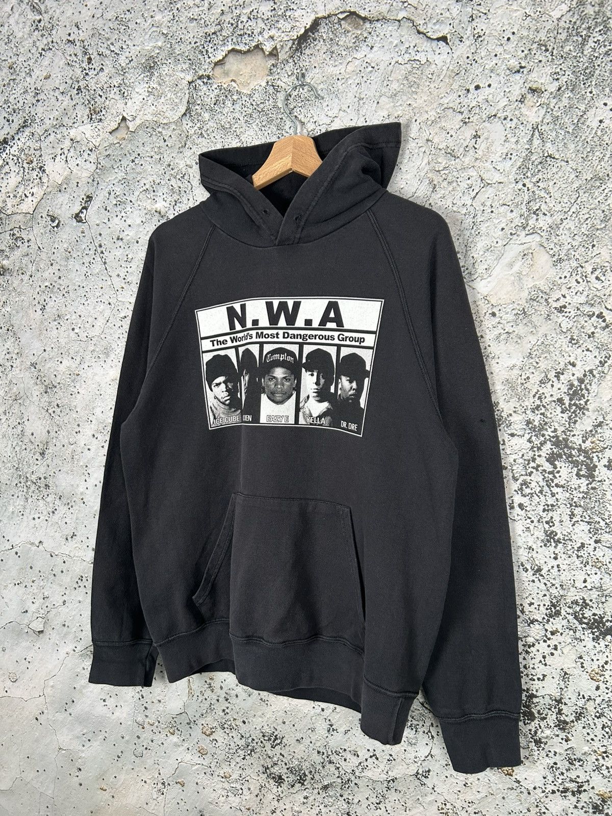 Rap Tees Vintage NWA Rap Hoodie Baggy Boxy Eazy E Ice Cube Dr Dre 90s Size US M / EU 48-50 / 2 - 2 Thumbnail