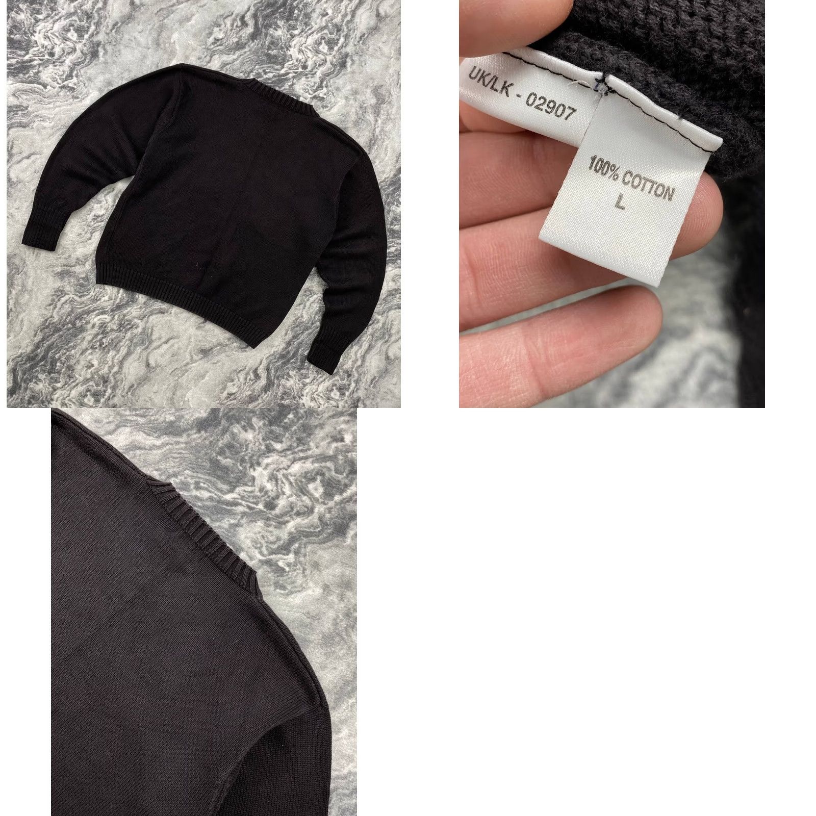 Yves Saint Laurent VINTAGE Saint Laurent YSL Knit Sweater Pullover V-Neck Men L Black 90s Logo Size US L / EU 52-54 / 3 - 8 Thumbnail