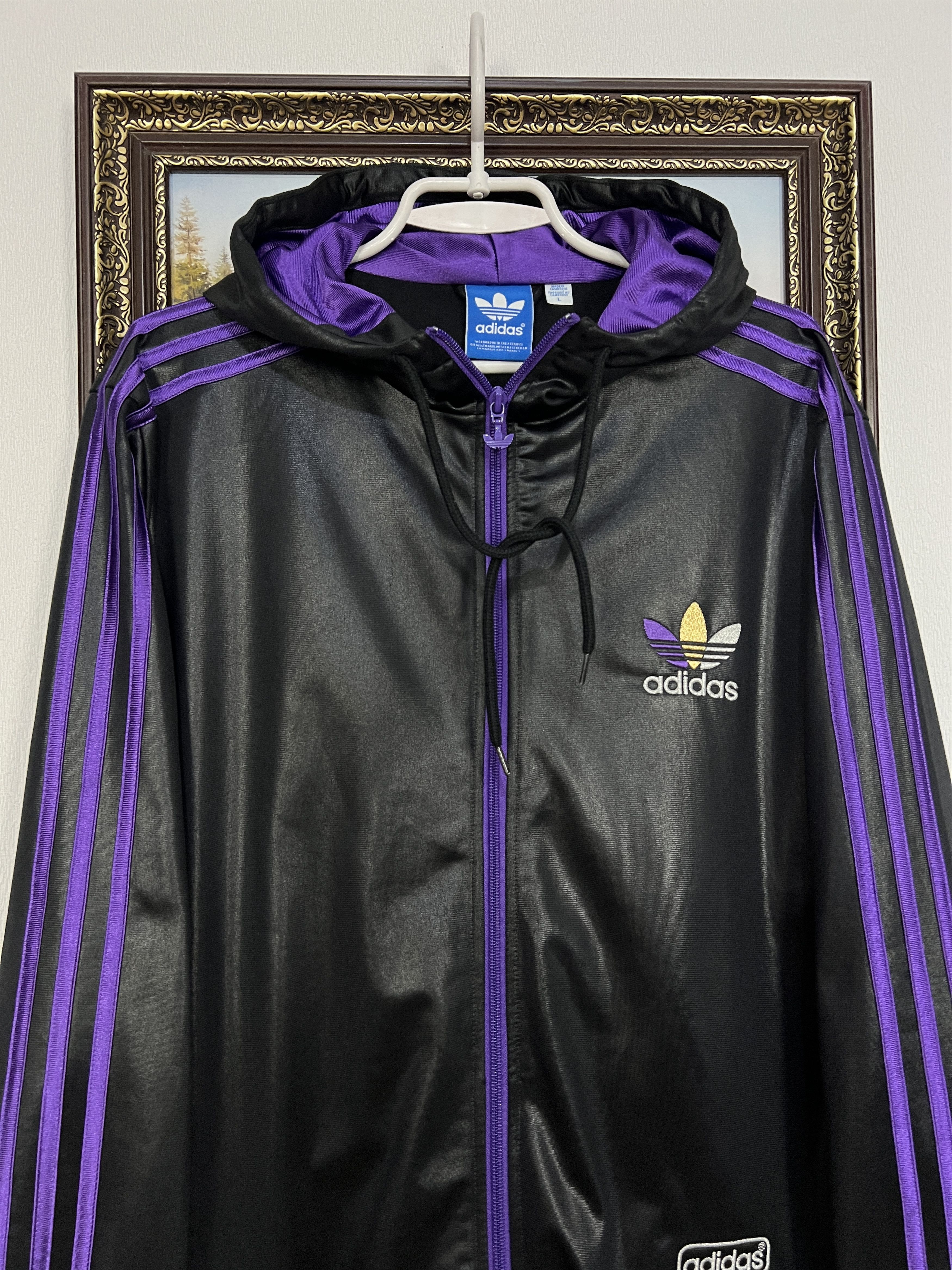 Adidas Vintage Adidas Originals Chile 62 Purple Hooded Jacket Track Size US L / EU 52-54 / 3 - 2 Thumbnail