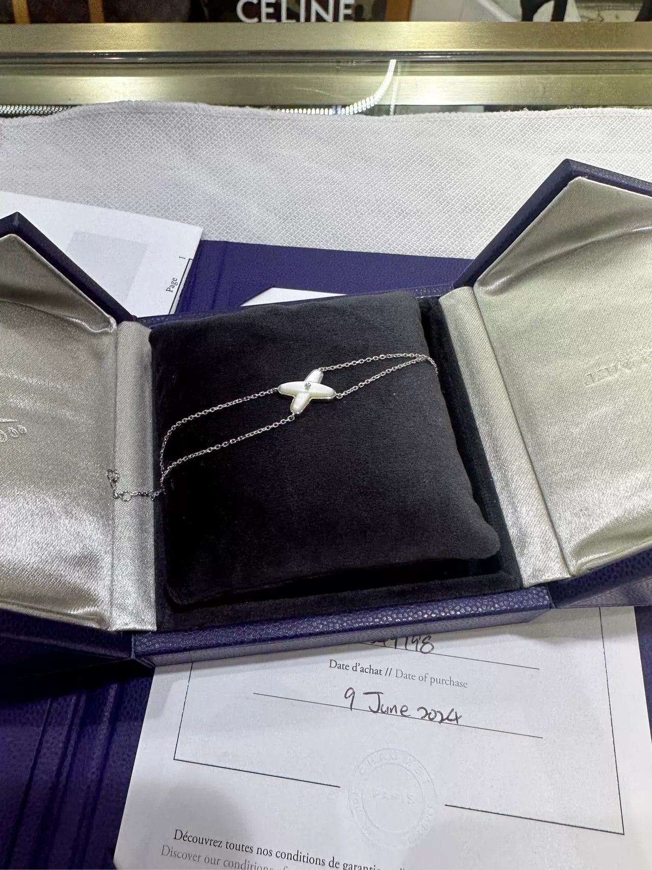 Japanese Brand CHAUMET 18K White Gold Cross Bracelet Size ONE SIZE - 1 Thumbnail