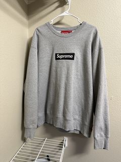 Supreme Grey Box Logo Crewneck | Grailed