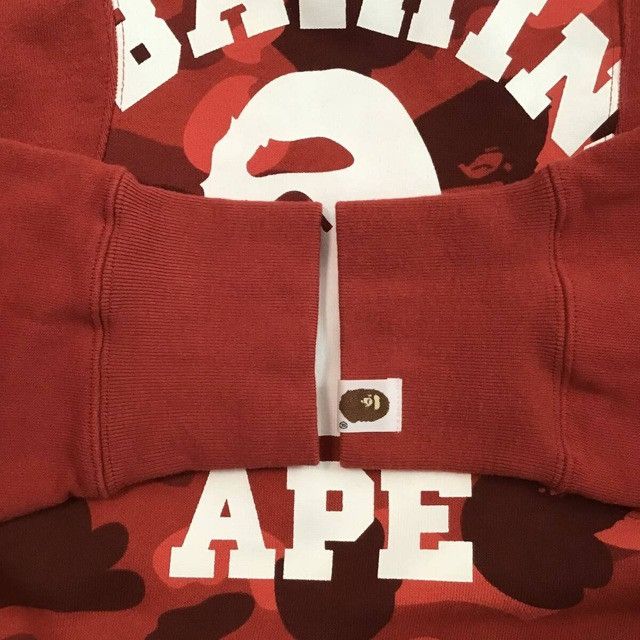 Bape BAPE Red camo Cutting college logo pullover hoodie APE Size US L / EU 52-54 / 3 - 5 Thumbnail