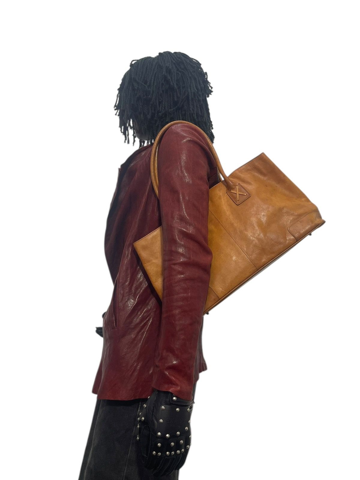 Genuine Leather Full Leather Patina Unknown Tote Shoulder Bag 2🟩2 Size ONE SIZE - 2 Thumbnail