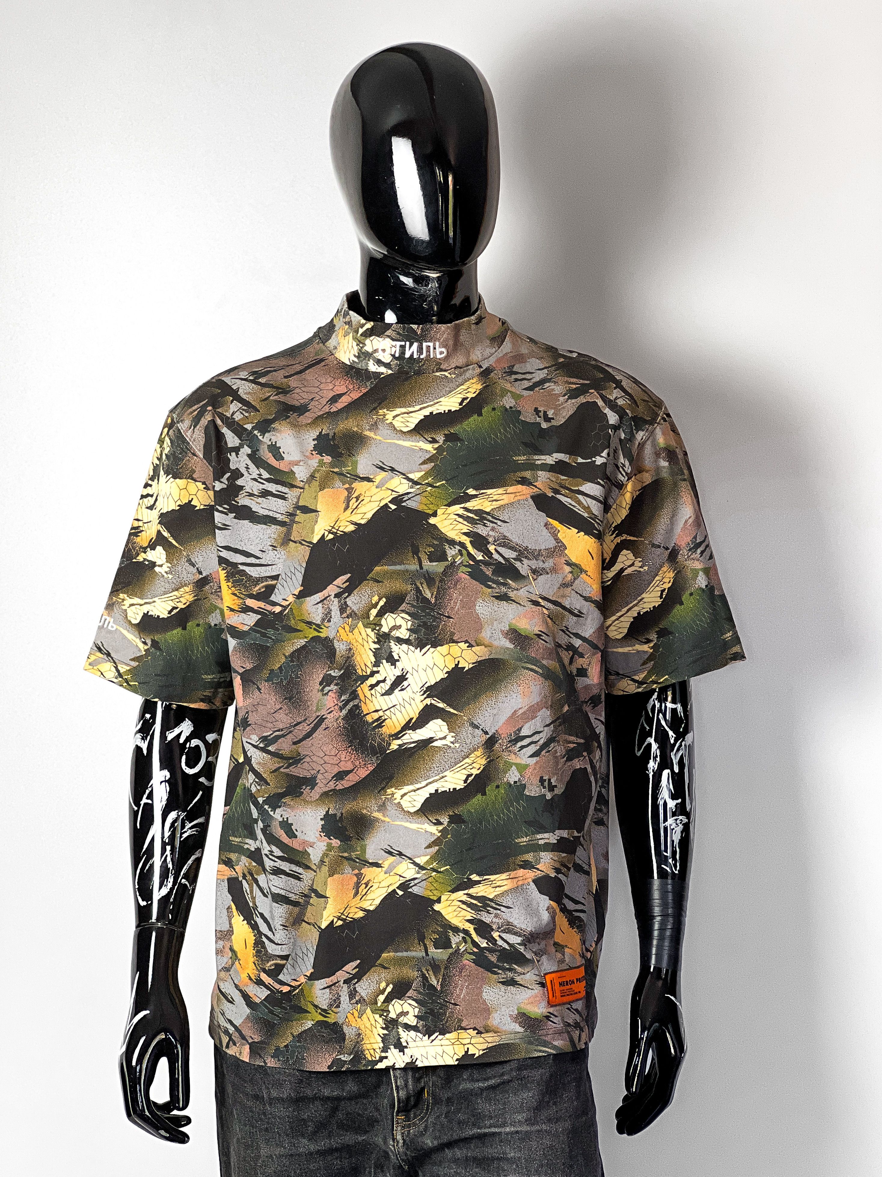Heron Preston Heron Preston Multicolor Camo Style Turtleneck T-Shirt Size US M / EU 48-50 / 2 - 1 Thumbnail