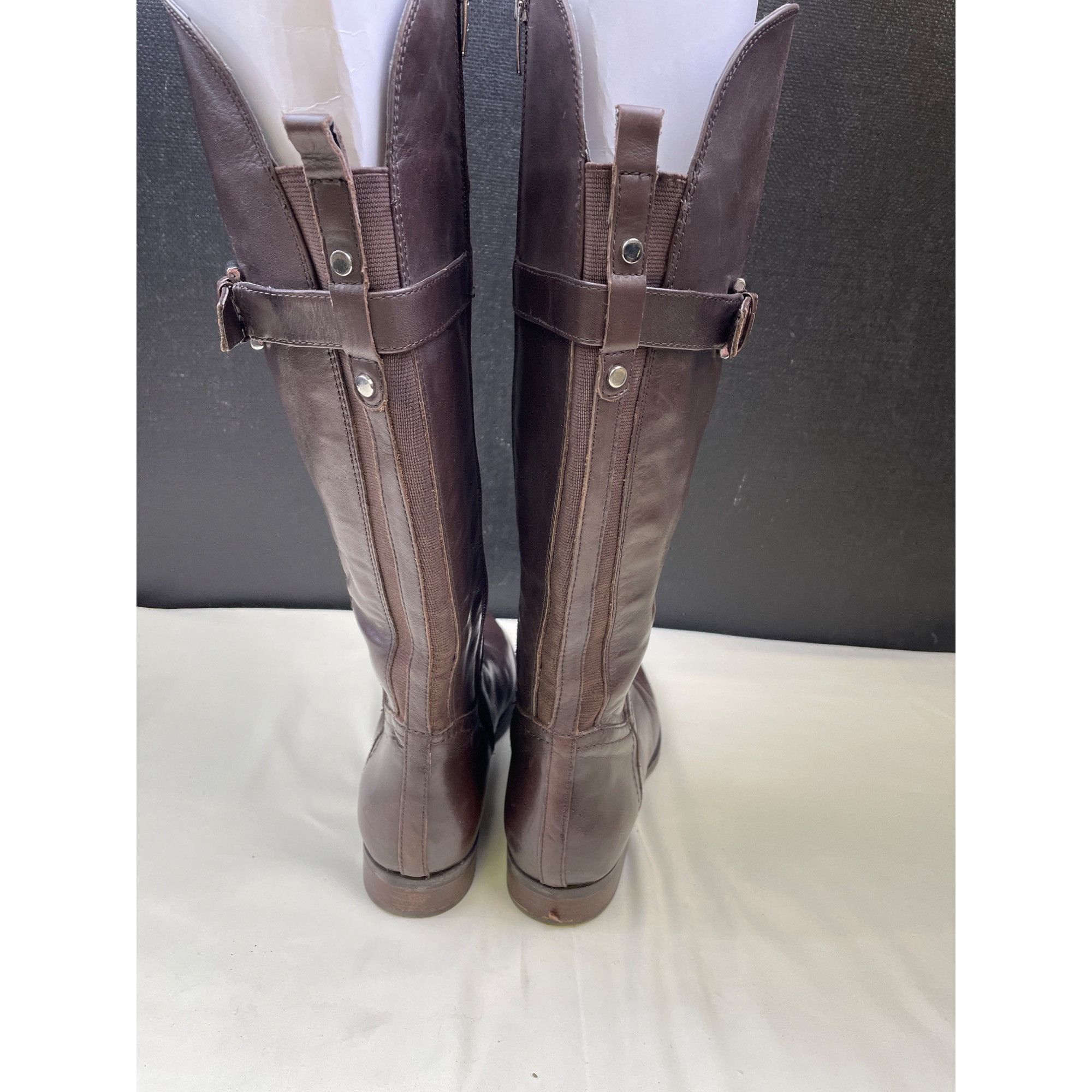 Marc Fisher Mark Fisher Women's Brown Leather Riding Boots/Shoes Size 7. Size US 7.5 / IT 37.5 - 5 Thumbnail