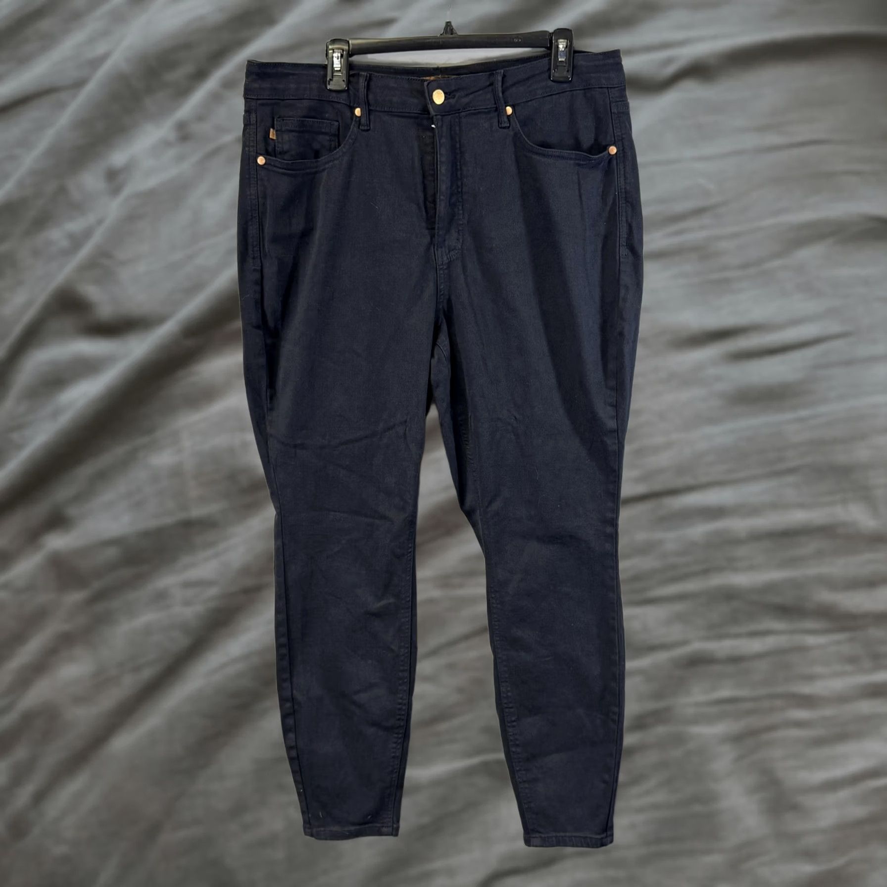 Vintage Judy Blue Jeans Womens Size 36 High Rise Tummy Control Garment Dyed Navy Skinny Size 40" / US 18 - 1 Thumbnail