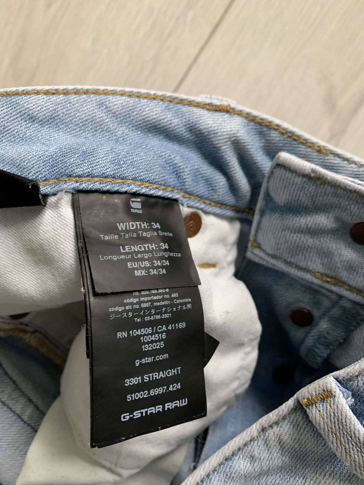 G-Star × Vintage Y2k baby blue g star glo distressed denim jeans Size US 34 / EU 50 - 7 Thumbnail