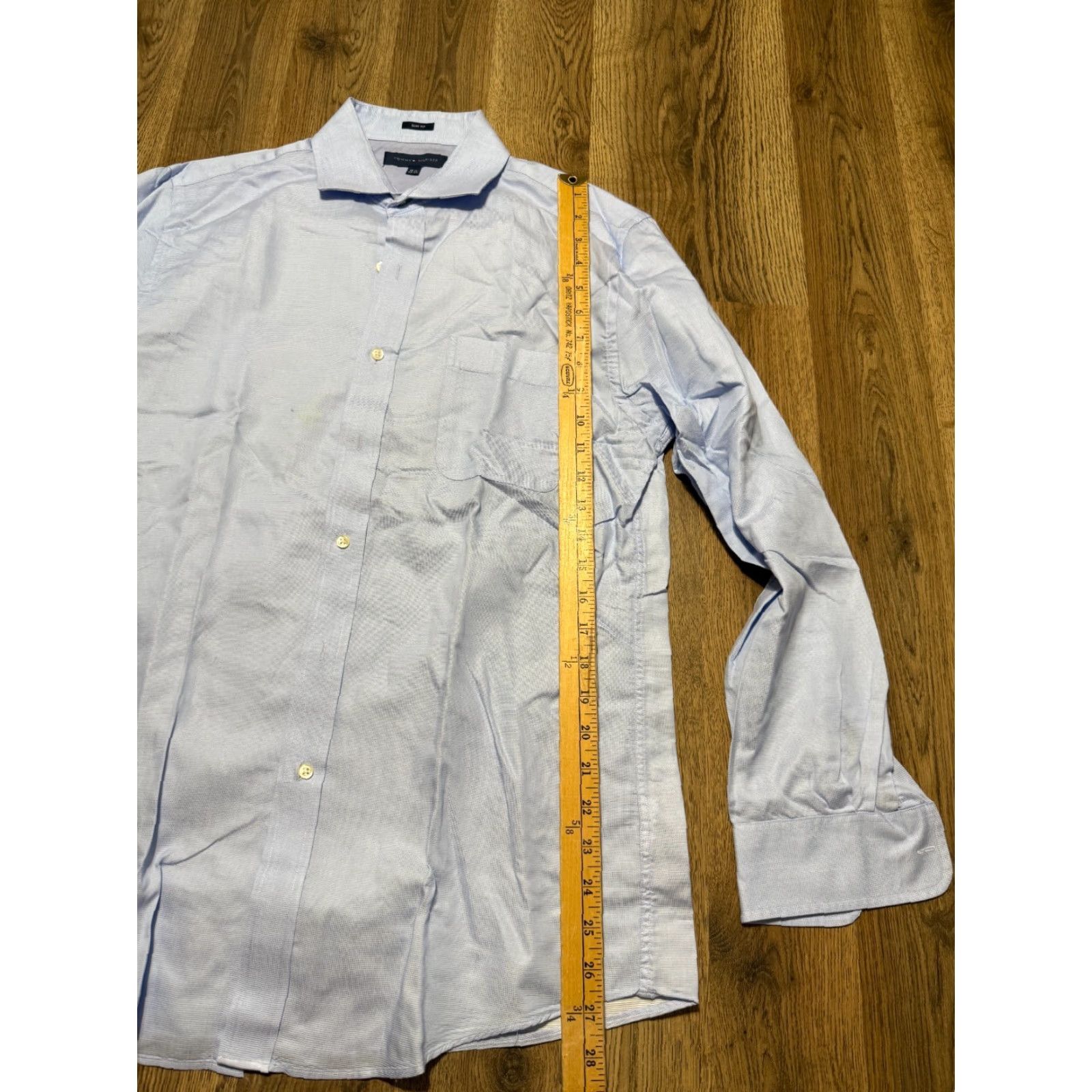Tommy Hilfiger Tommy Hilfiger Shirt Men's 15.5-32/33 Blue Long Sleeve Button Up Shirt Slim Fit Size US M / EU 48-50 / 2 - 7 Thumbnail