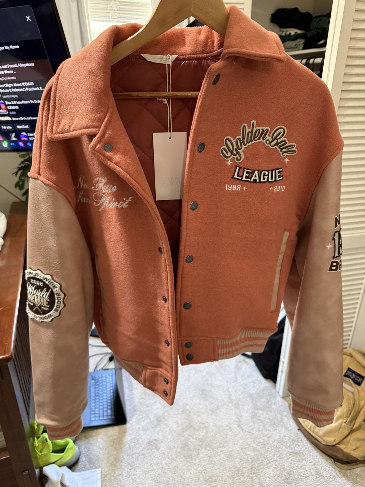 Zara PATCHED QUILTED BOMBER JACKET Size US S / EU 44-46 / 1 - 3 Thumbnail