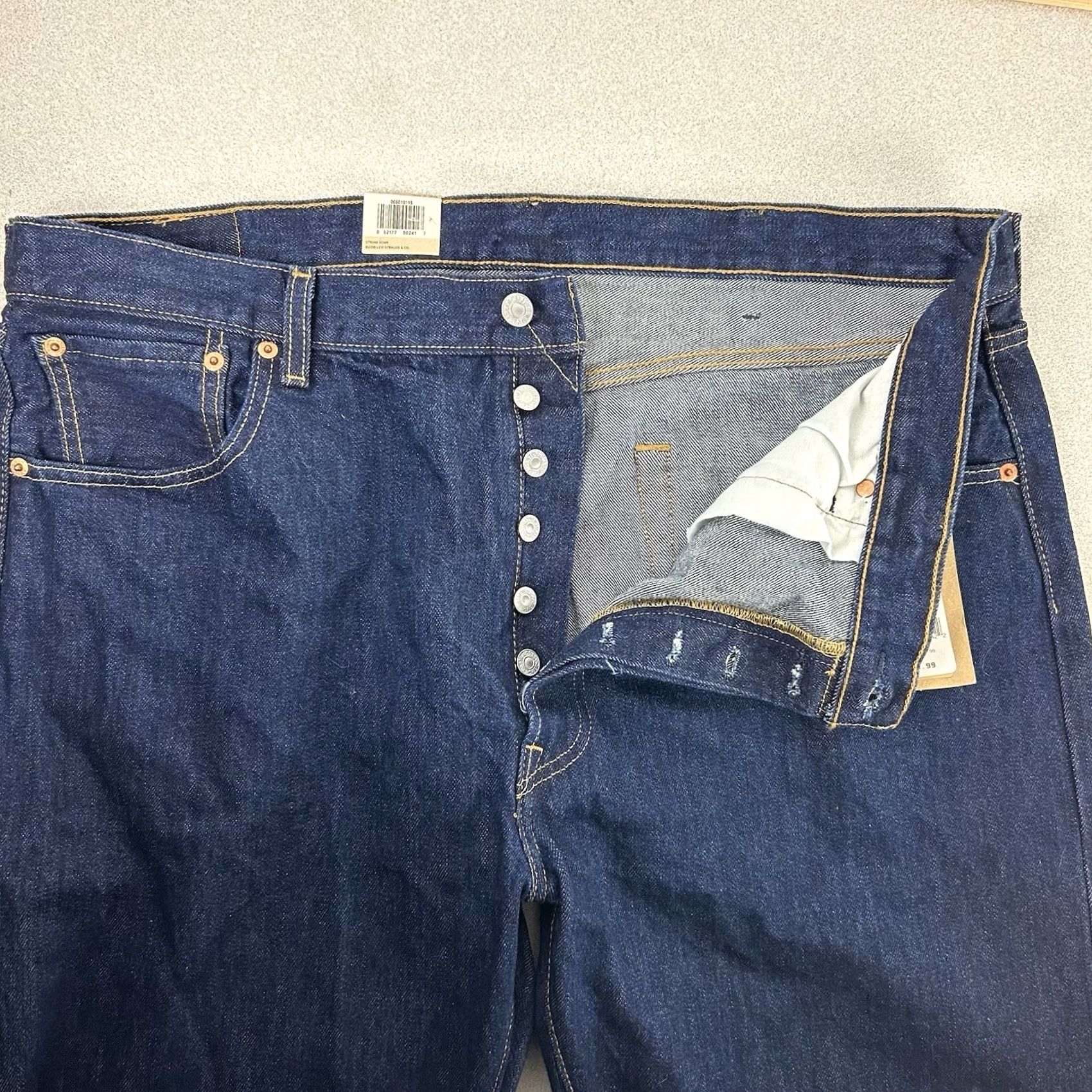 Levi's Levi's 501 Original Men's Blue Jeans Size 40 x 30 Straight Leg Dark Size US 40 / EU 56 - 3 Thumbnail