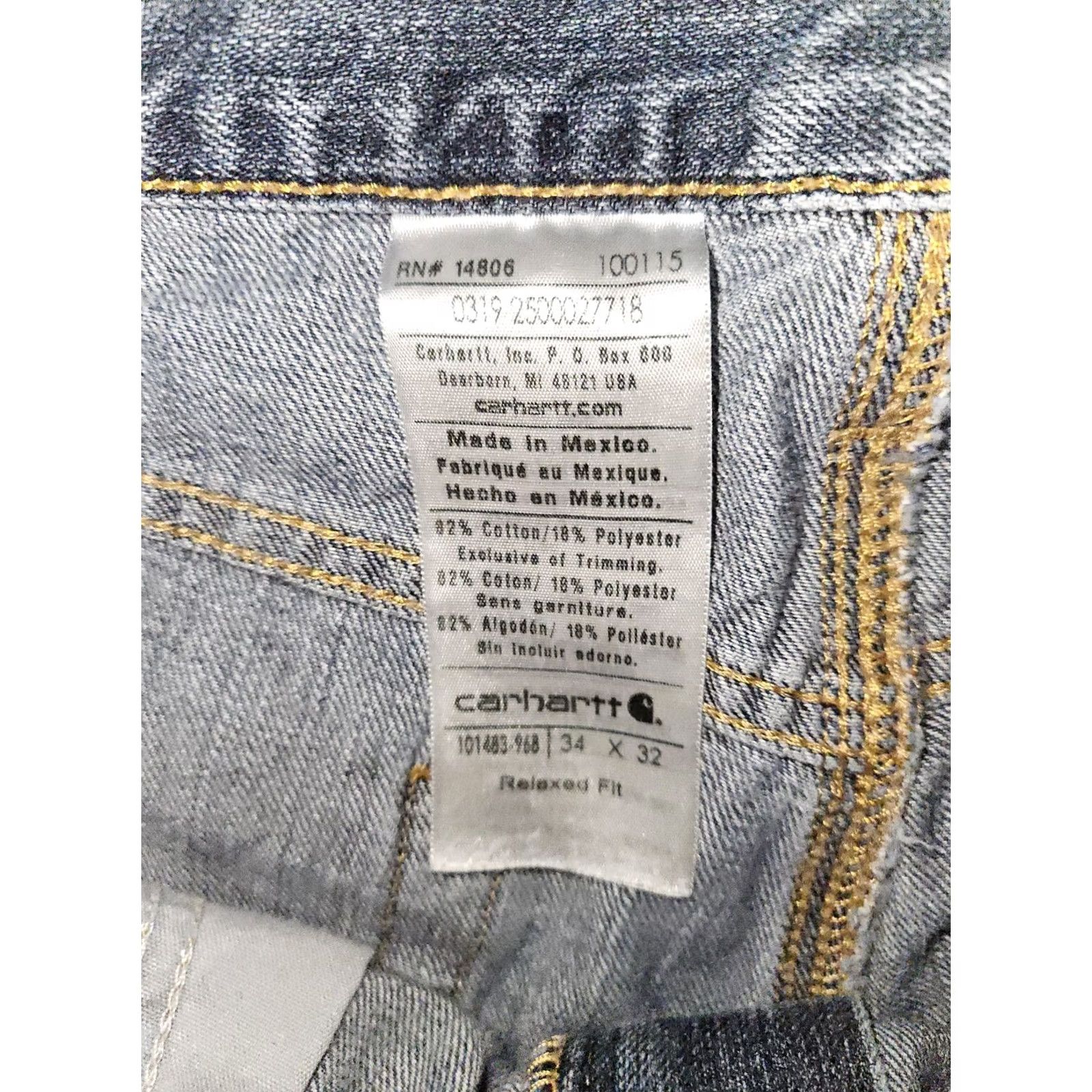 Carhartt Carhartt Jeans Relaxed Straight Men's 34x30 Blue Distressed Workwear Denim Size US 34 / EU 50 - 2 Thumbnail