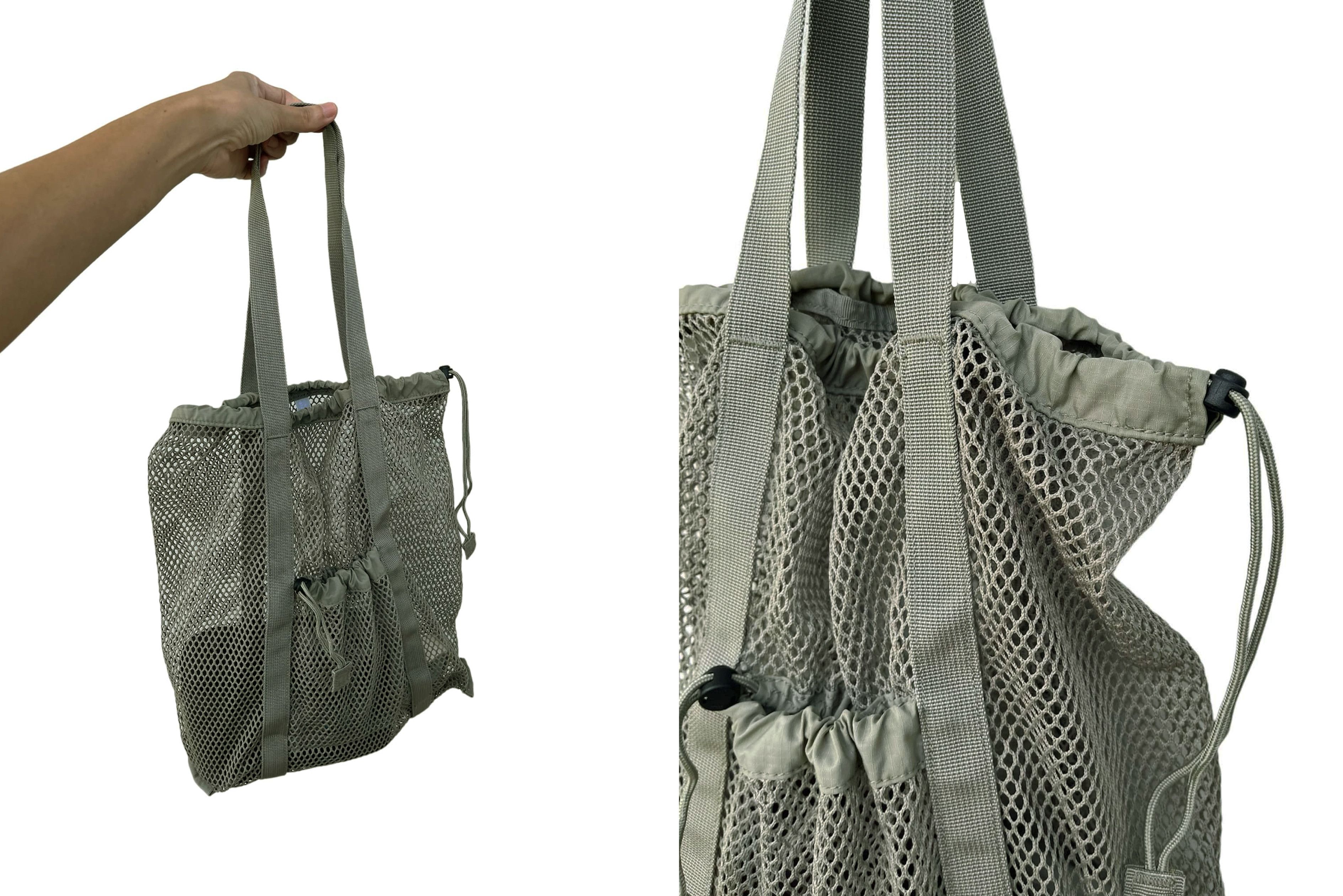 Uniqlo UNIQLO Green Army Net drawstring tote bag, see through Size ONE SIZE - 6 Thumbnail
