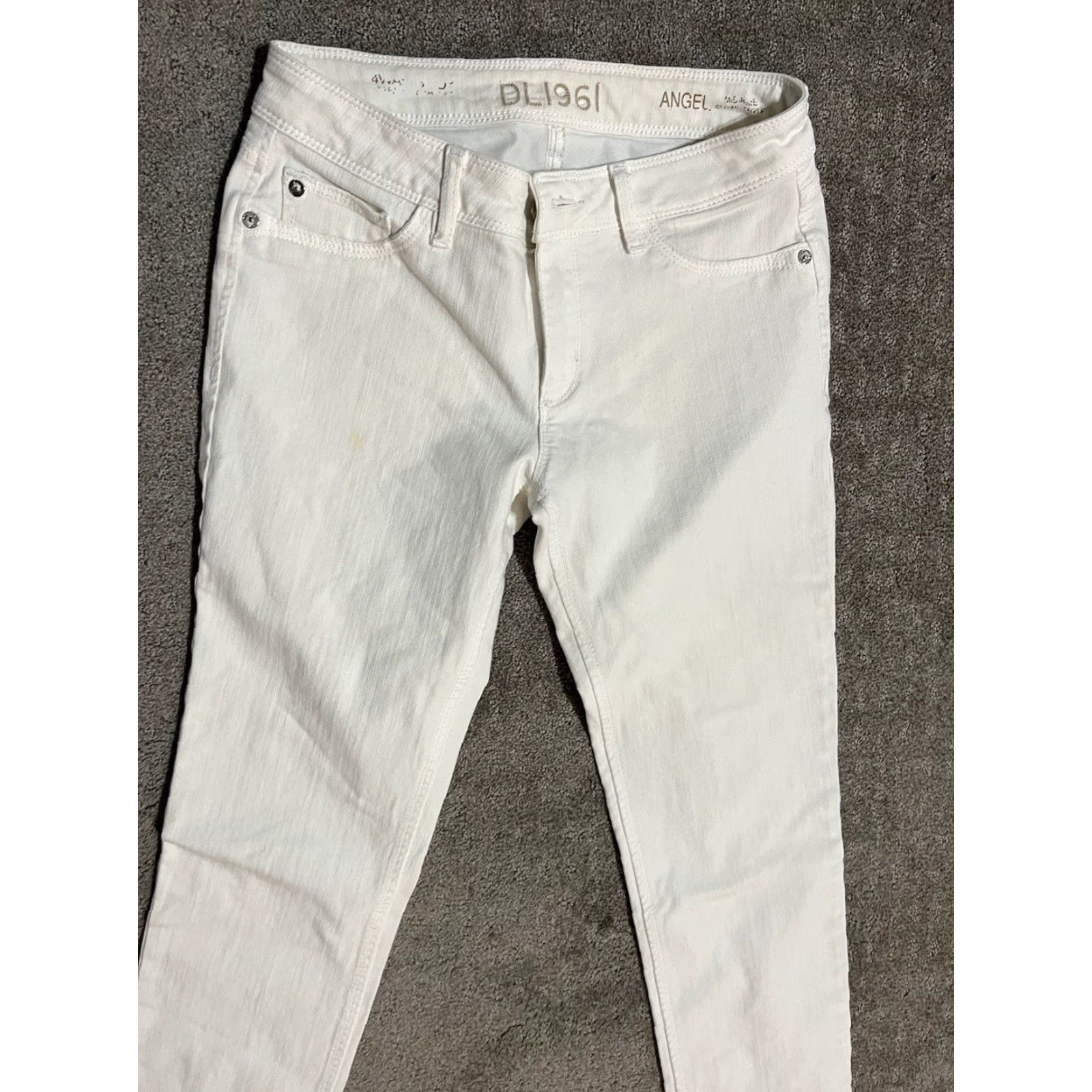 DL1961 DL1961 Angel Mid Rise Skinny Ankle Jeans Women's 28 White 5-Pocket Light Wash Size 28" / US 6 / IT 42 - 2 Thumbnail