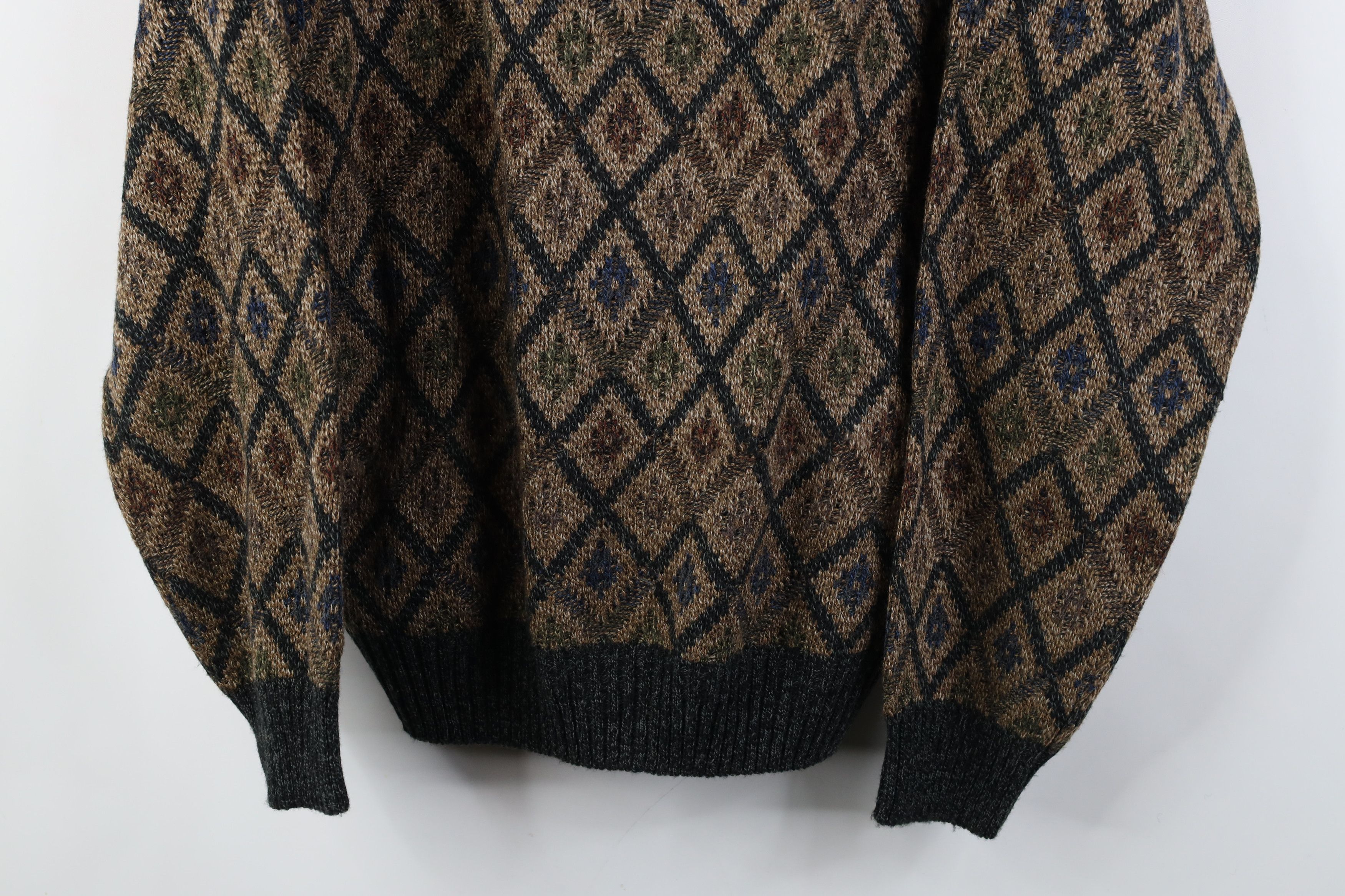 Vintage 90s Streetwear Knit Crewneck Sweater Earth Tone