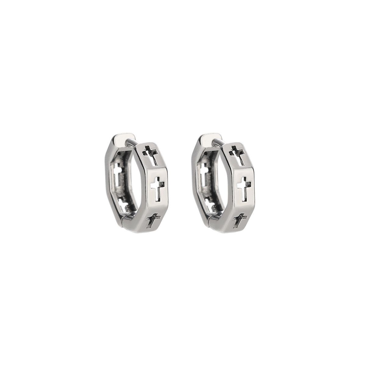 Jewelry × Sterling Silver Cross Rare Earrings One Pairs Chrome Jewelry Size ONE SIZE - 4 Thumbnail