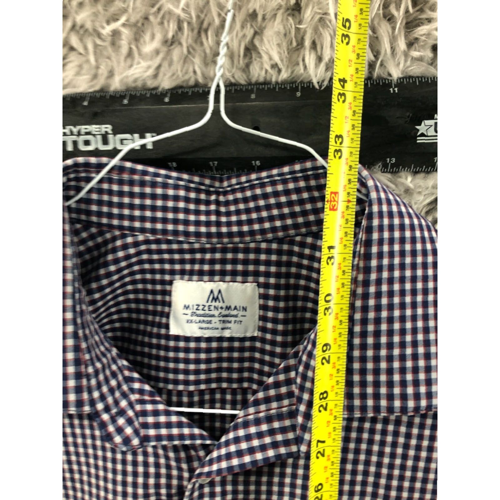 Mizzen+Main Mizzen+Main Gingham Check Shirt 2XL Mens Long Sleeve Spread Collar Classic Pattern Multicolor Button-Up Mens Size US XXL / EU 58 / 5 - 5 Thumbnail