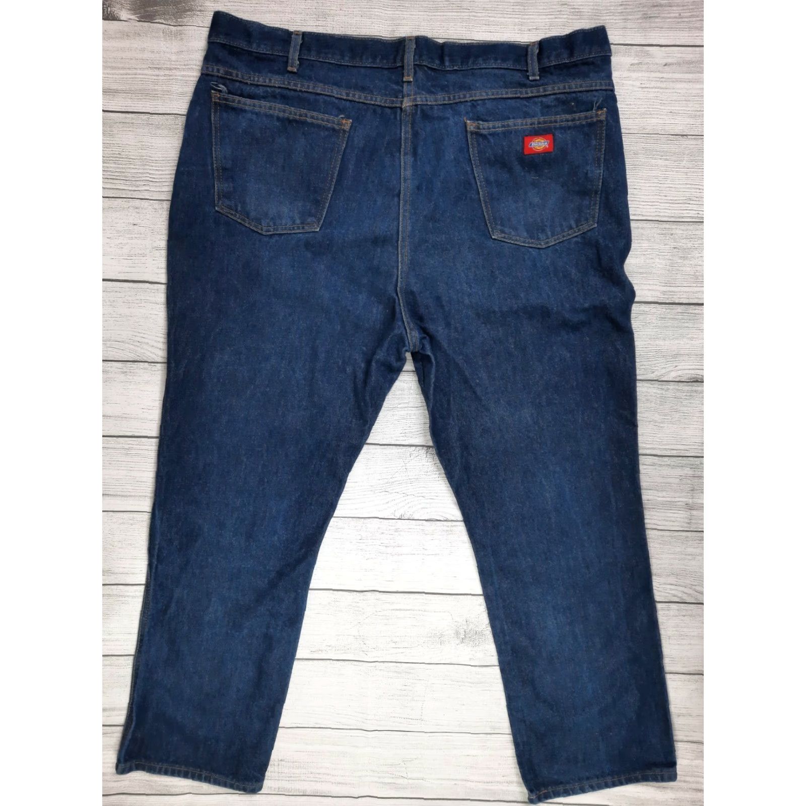 Dickies Dickies Jeans Cotton Blue Denim Jeans Men 44x32 Regular Fit Straight Leg Dark Wash May 42x32 Inseam 32 Accessories Pockets Yahoo Size US 42 / EU 58 - 2 Thumbnail