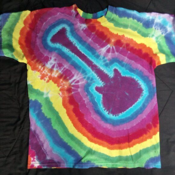 Vintage Vintage Guitar Rainbow Tie Dye T-Shirt Size US L / EU 52-54 / 3 - 2 Thumbnail