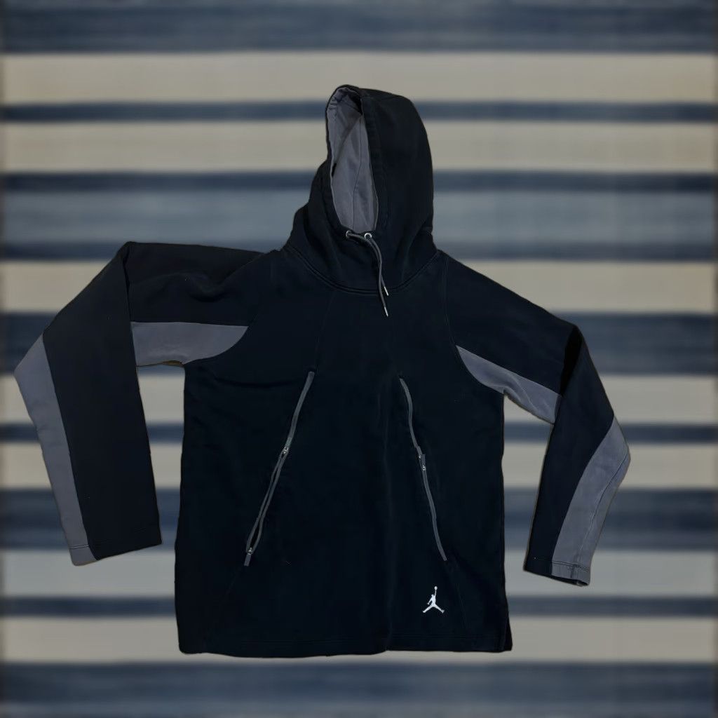 Jordan Brand Air Jordan Hoodie Black Gray Pullover High Neck Embroidered Logo Mens Large Jumpman Size US L / EU 52-54 / 3 - 1 Thumbnail
