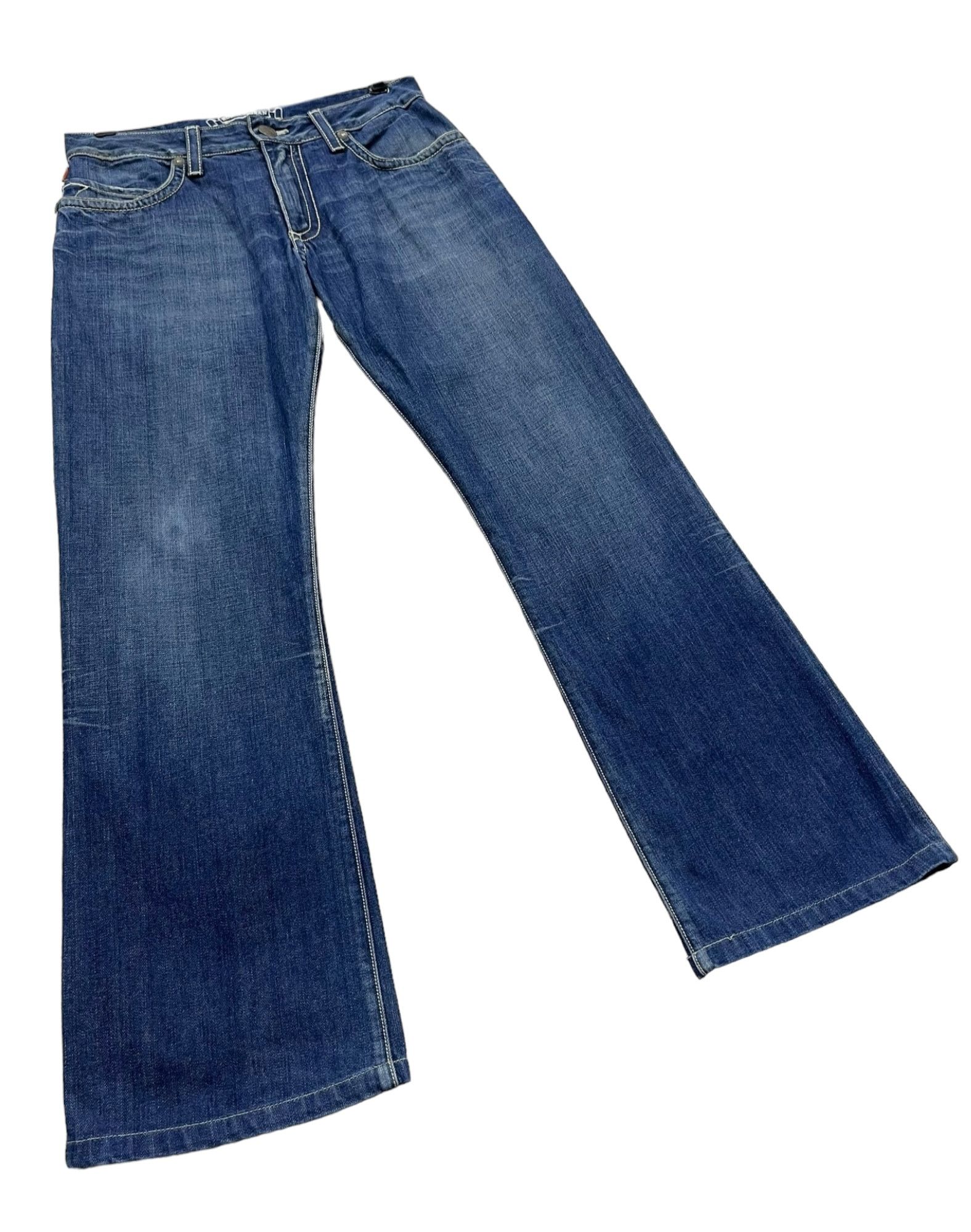 Robins Jeans ROBINS JEANS BLACK WINGS Tribal Embroidery Minimalist Flare Size US 29 - 6 Thumbnail