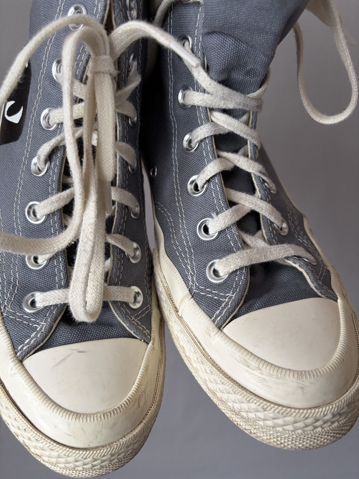 Comme des Garcons PLAY × Converse Comme Des Garcons Play x Converse Gray Hi-top Sneakers Size US 7 / IT 37 - 8 Thumbnail