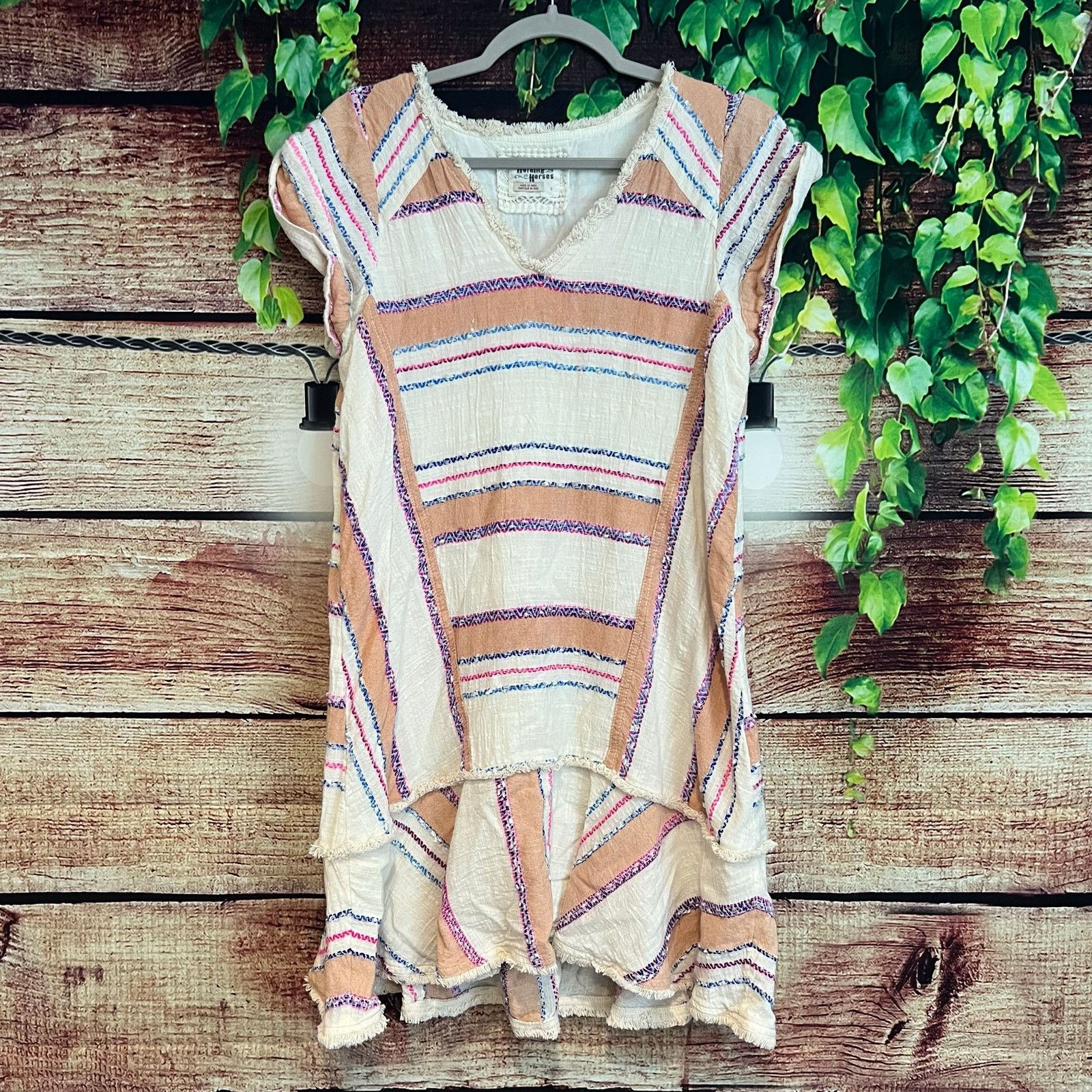 Anthropologie Anthropologie Holding Horses Elira Striped Dress Boho Fringe Size S / US 4 / IT 40 - 3 Thumbnail