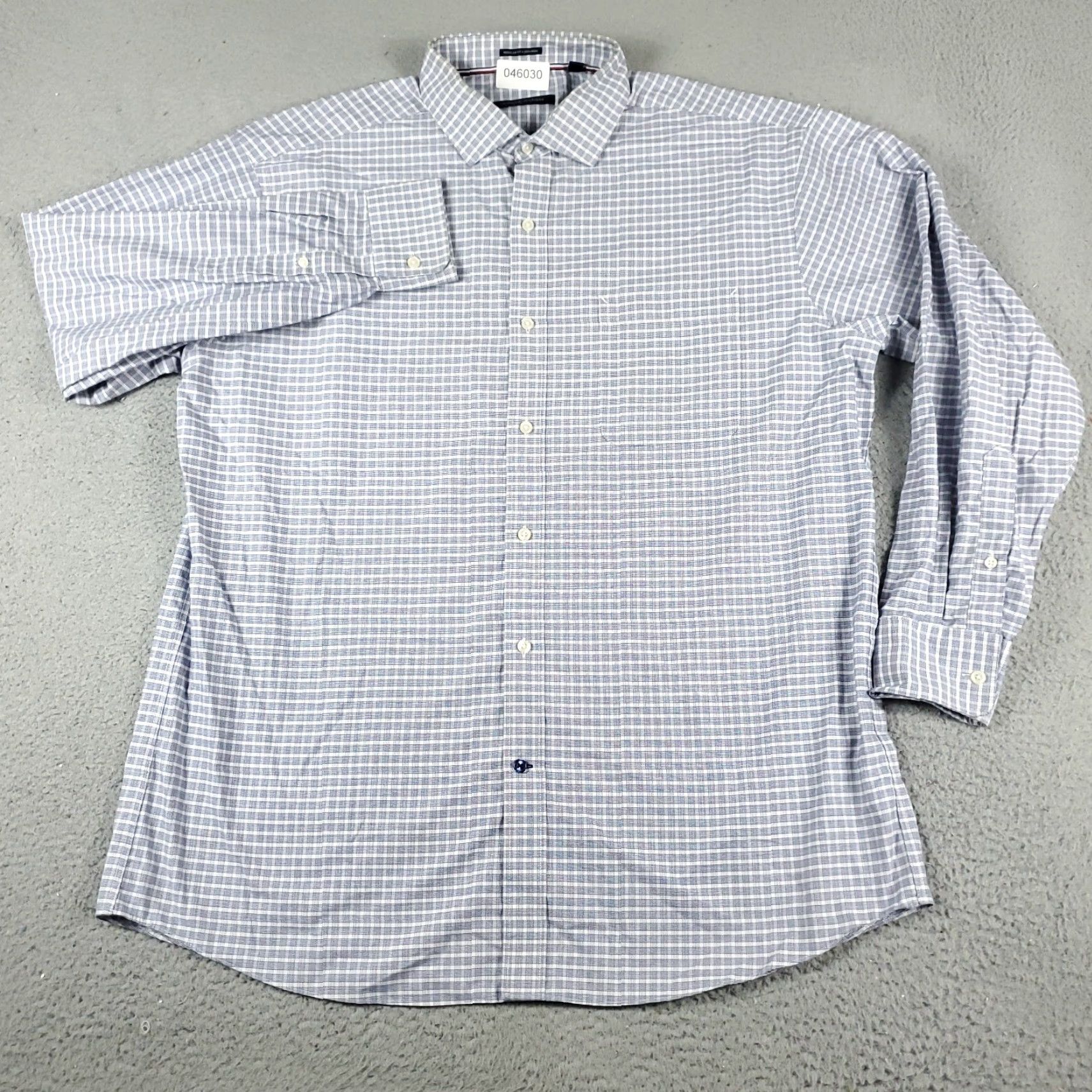 Tommy Hilfiger Tommy Hilfiger Shirt Mens 17.5 Blue Plaid Dress Button Up Long Sleeve Shirt Mens 17.5 Blue Plaid Dress Button Up Long Sleeve Size 46R - 2 Thumbnail