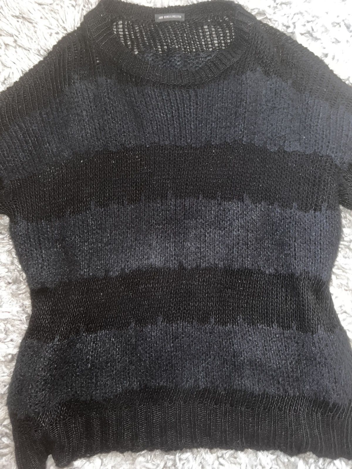 Ann Demeulemeester × Japanese Brand Ann Demeulemeester Black and Blue Knit Size US M / EU 48-50 / 2 - 3 Thumbnail