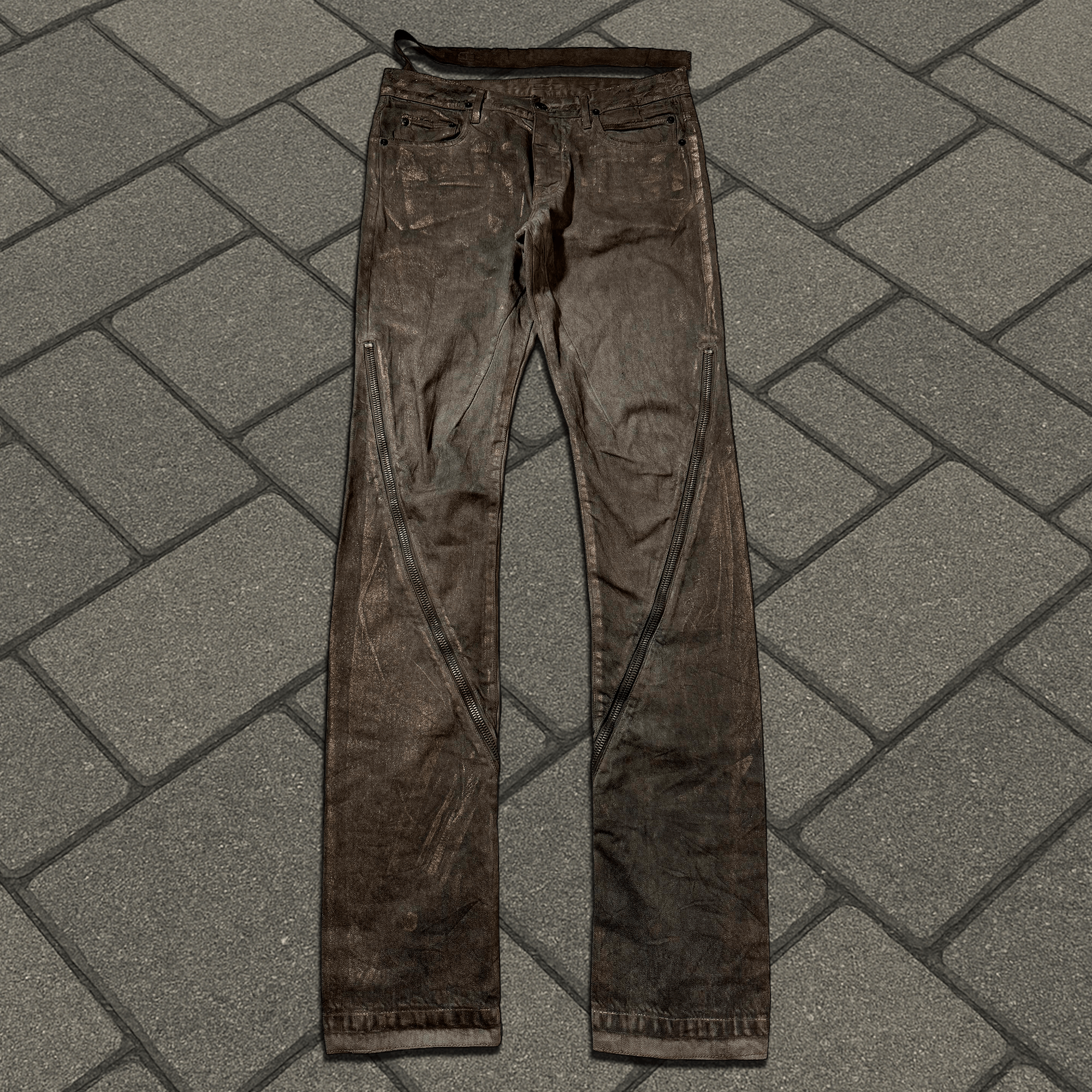 Rick Owens SS09 Rick Owens Gold Wax Strutter Banana Cut Denim Size US 28 / EU 44 - 1 Thumbnail