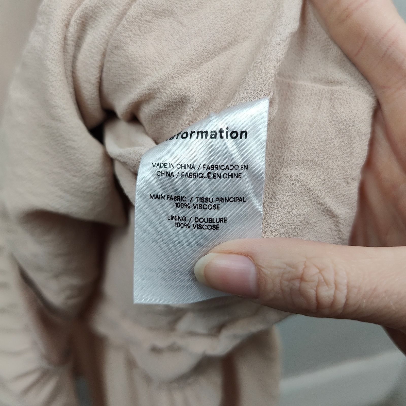 Reformation Reformation Emersyn Dress Womens 10 Champagne Pink Size L / US 10 / IT 46 - 10 Thumbnail