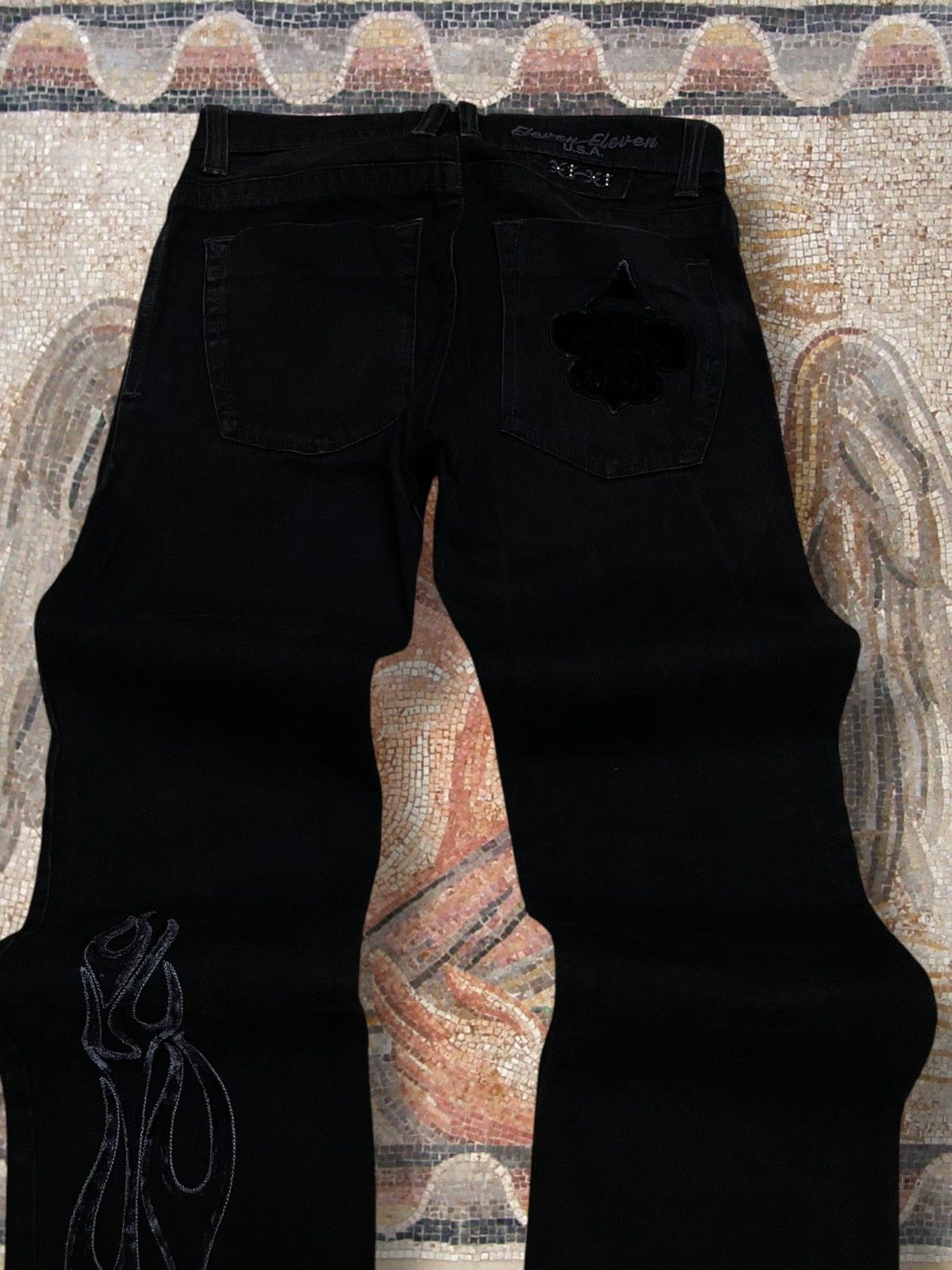Japanese Brand Vintage 1990s Designer Eleven Eleven Usa Tribal Witch Denim Size US 30 / EU 46 - 11 Thumbnail