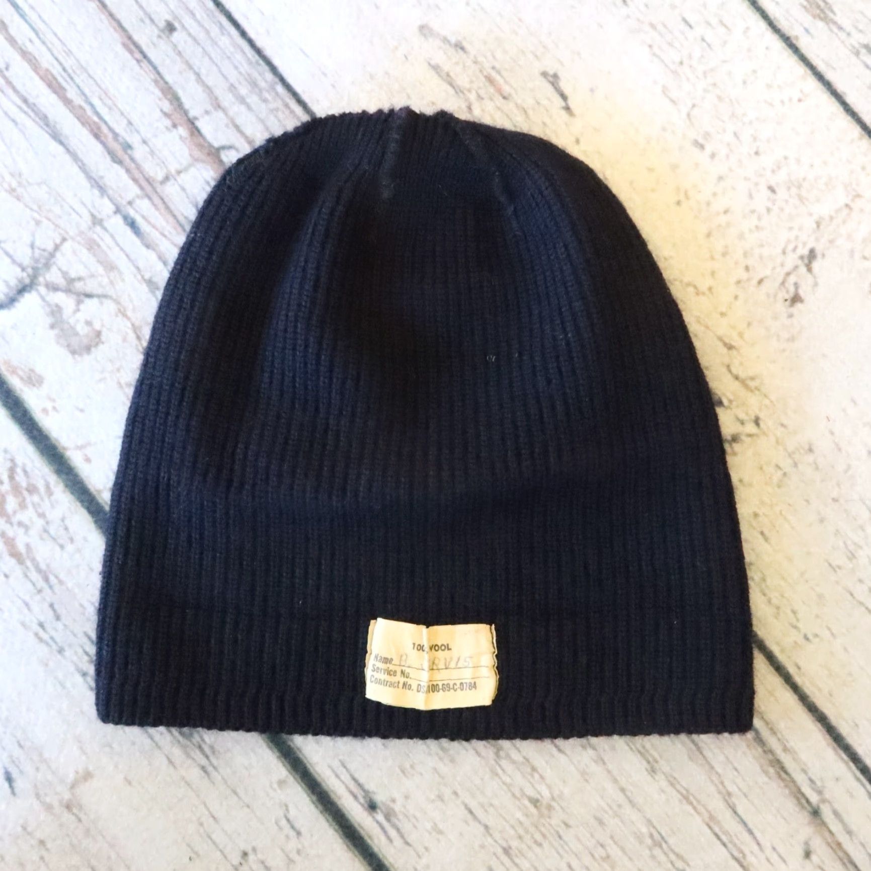 Swatch VINTAGE US Navy Wool Watch Cap Beanie - Men One Size Blue Wool Beanie Navy Cap Vintage Navy Wool Hat Mens Beanie Cap Size ONE SIZE - 5 Thumbnail