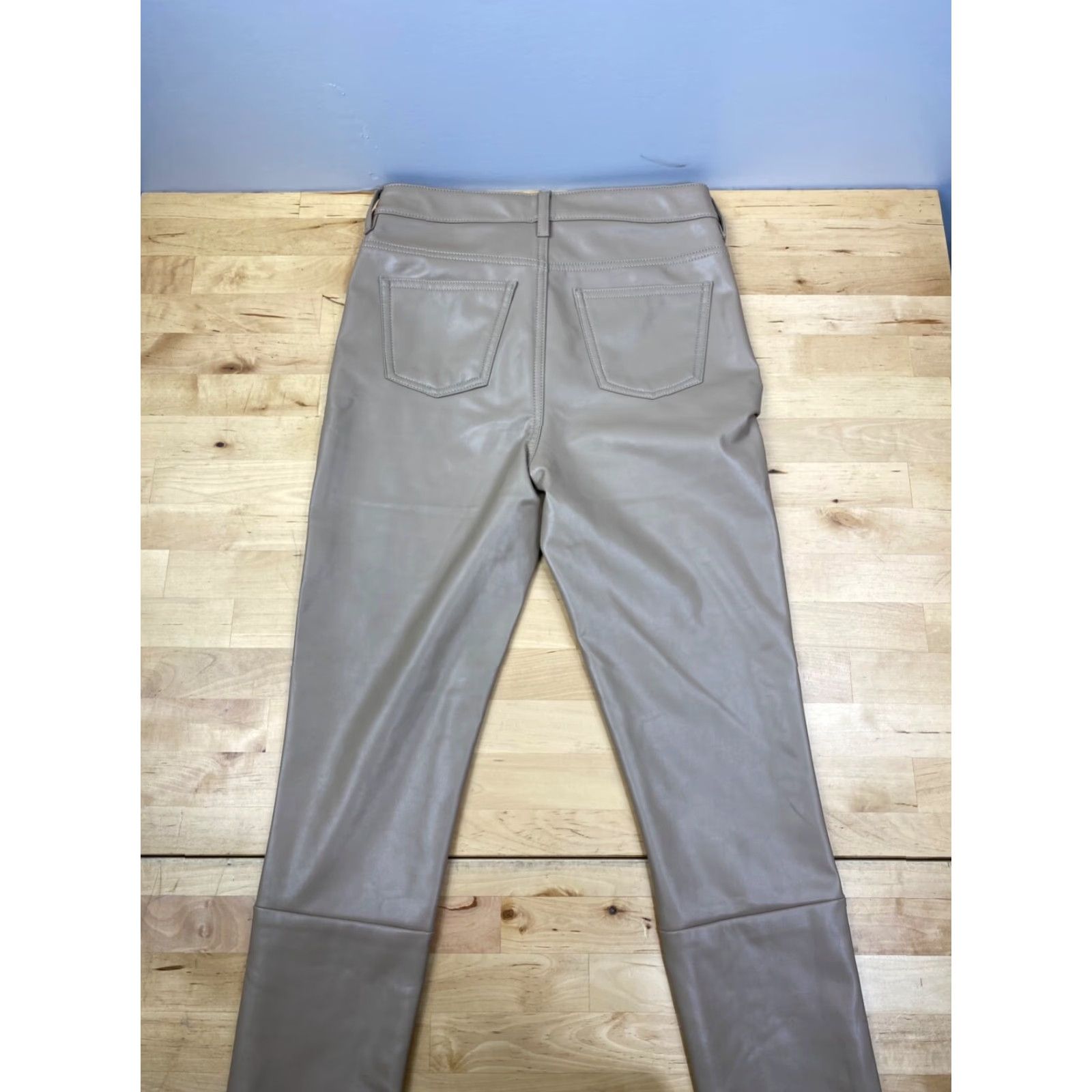 7 For All Mankind 7 For All Mankind Jeans Womens Faux Leather Beige S Casual Straight Pant Size 28" / US 6 / IT 42 - 3 Thumbnail