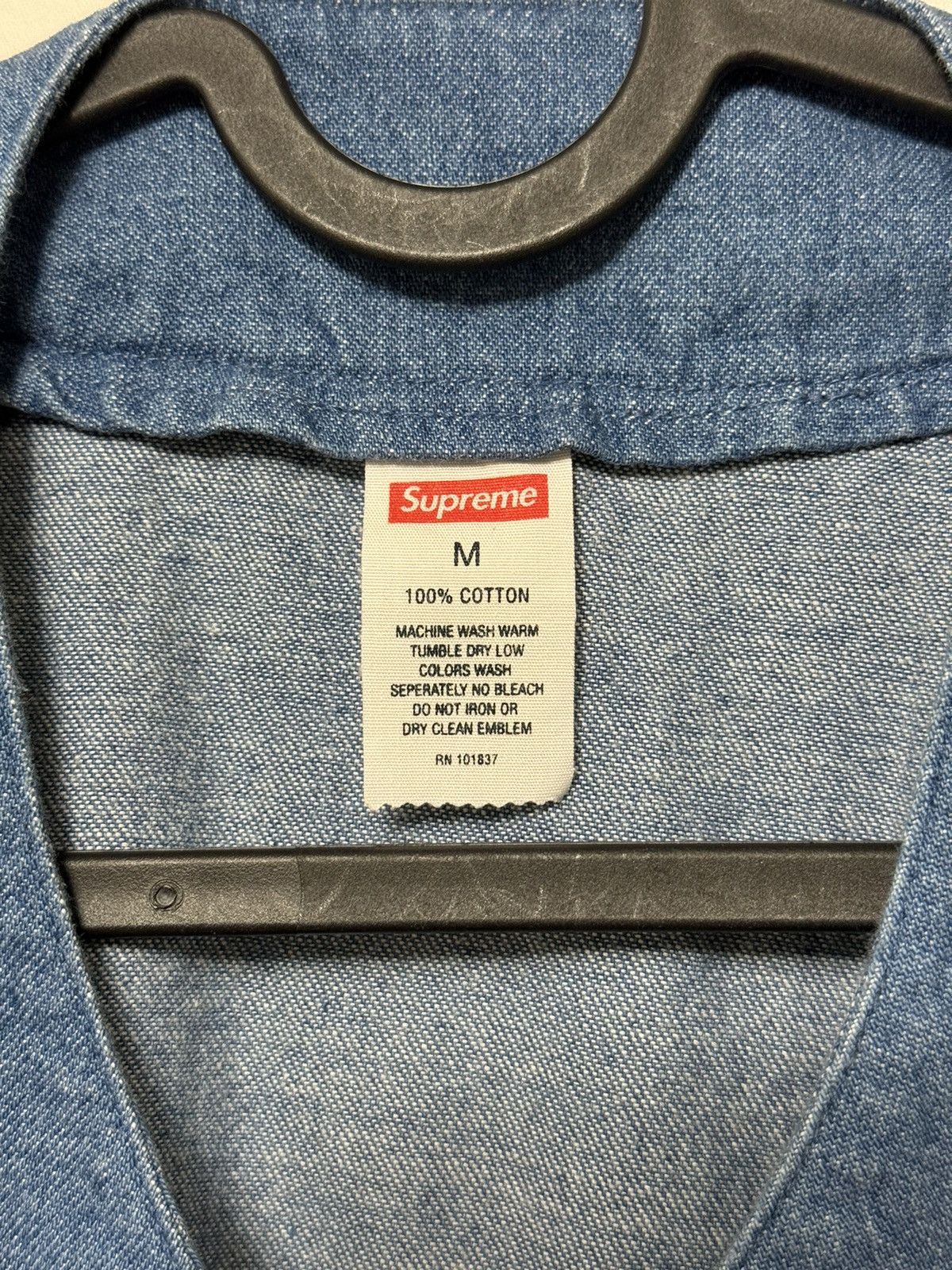 Supreme 🔥Supreme SS14 Denim Flannel Baseball Shirt Blue SZ Medium Size US M / EU 48-50 / 2 - 4 Thumbnail