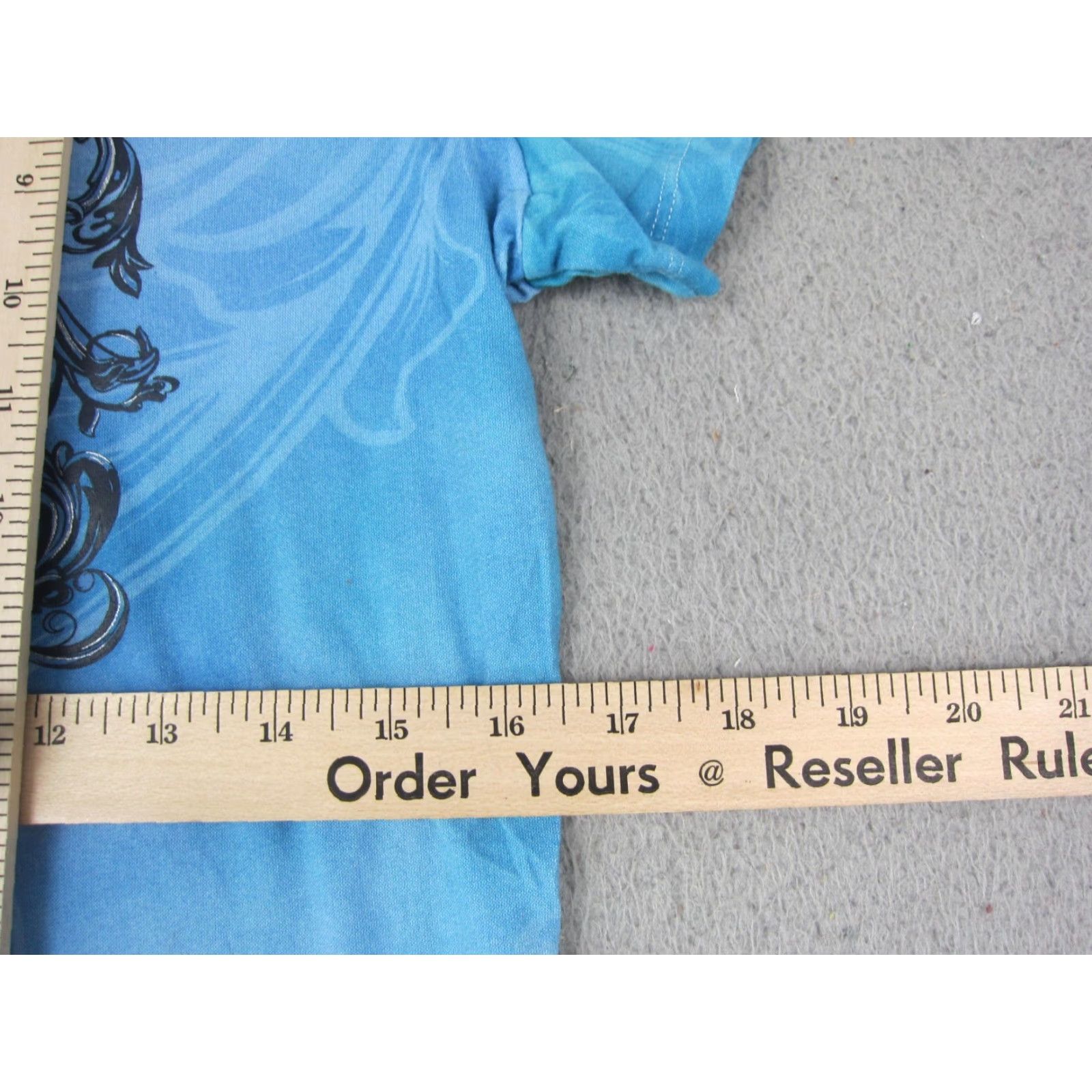 Vintage Hard Rock Couture Shirt Womens XL Blue Embellished Rhinestone Studded 90s City Casual Short Sleeve Crew Neck Blouse Vintage No? Size XL / US 12-14 / IT 48-50 - 6 Thumbnail