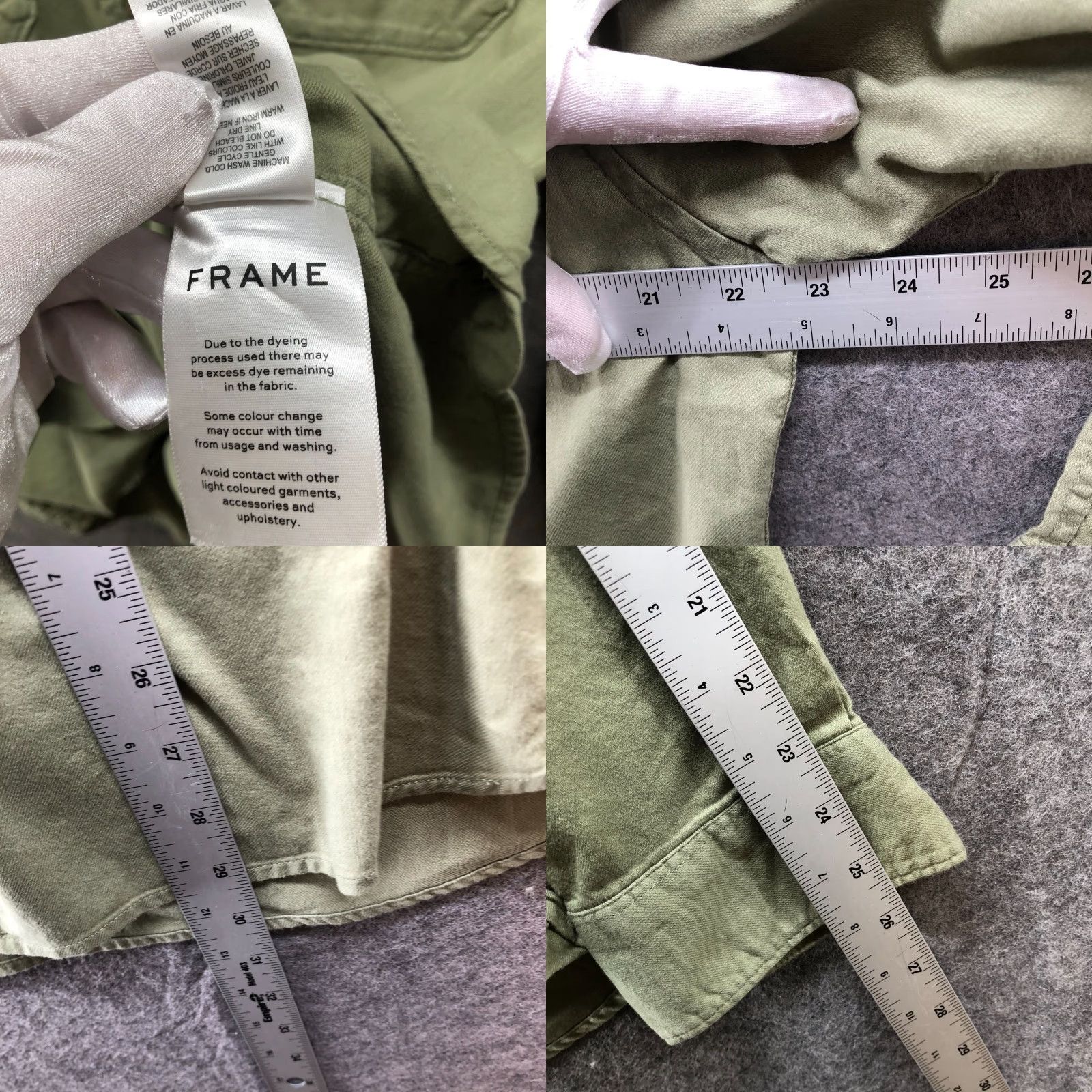 Frame FRAME Long Sleeve Button-Up Shirt Mens L Sage Green Classic Fit Double Pocket Size US L / EU 52-54 / 3 - 8 Thumbnail