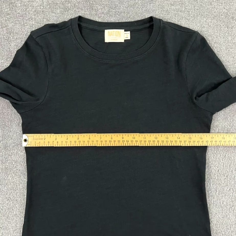 P.E Nation NATION LTD Kiana Shirt Womens Small Black Crewneck Gold Button Sleeve Preppy Top Size S / US 4 / IT 40 - 5 Thumbnail