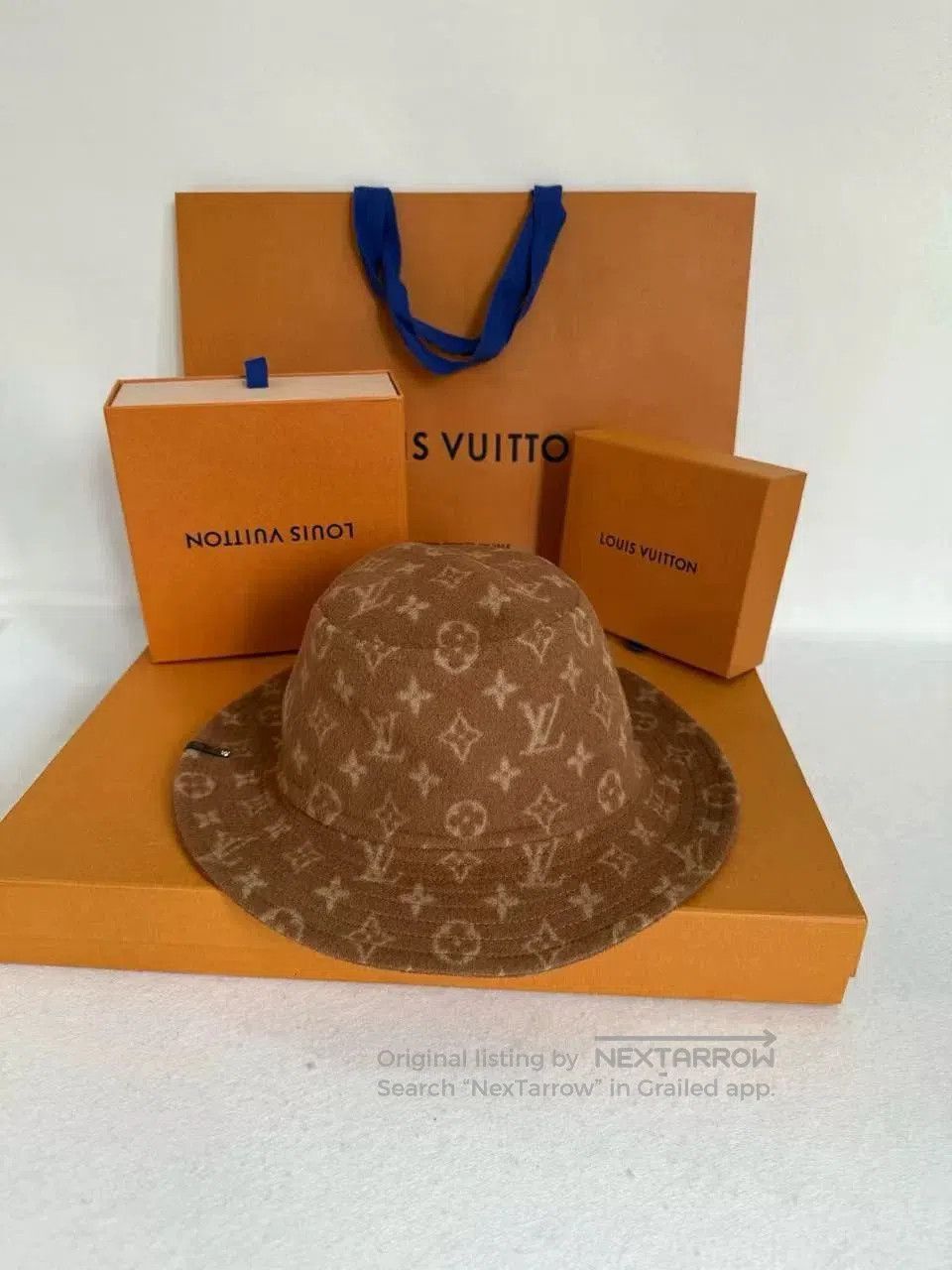 Louis Vuitton LV Monogram Brown Bucket Hat. Size ONE SIZE - 2 Thumbnail