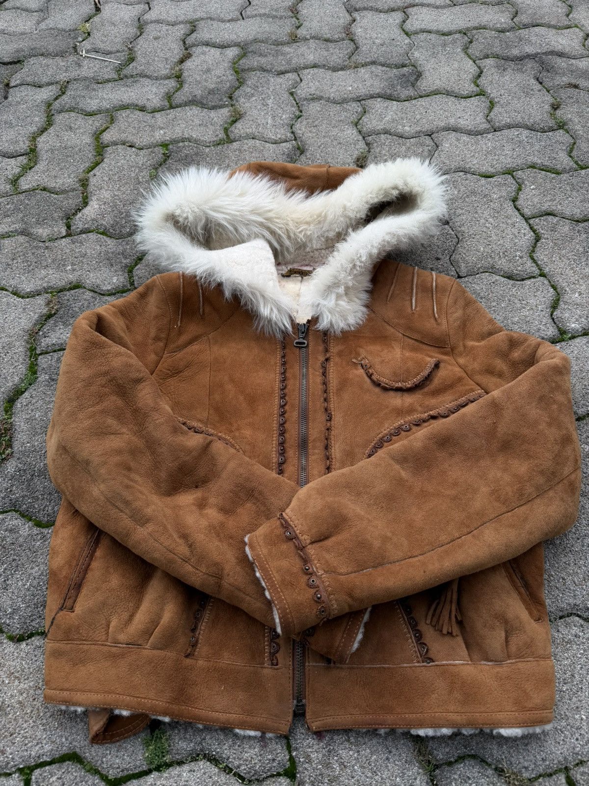 Leather Suede Leather Insulated Lamb Fur Fitted Jacket Size US S / EU 44-46 / 1 - 9 Thumbnail