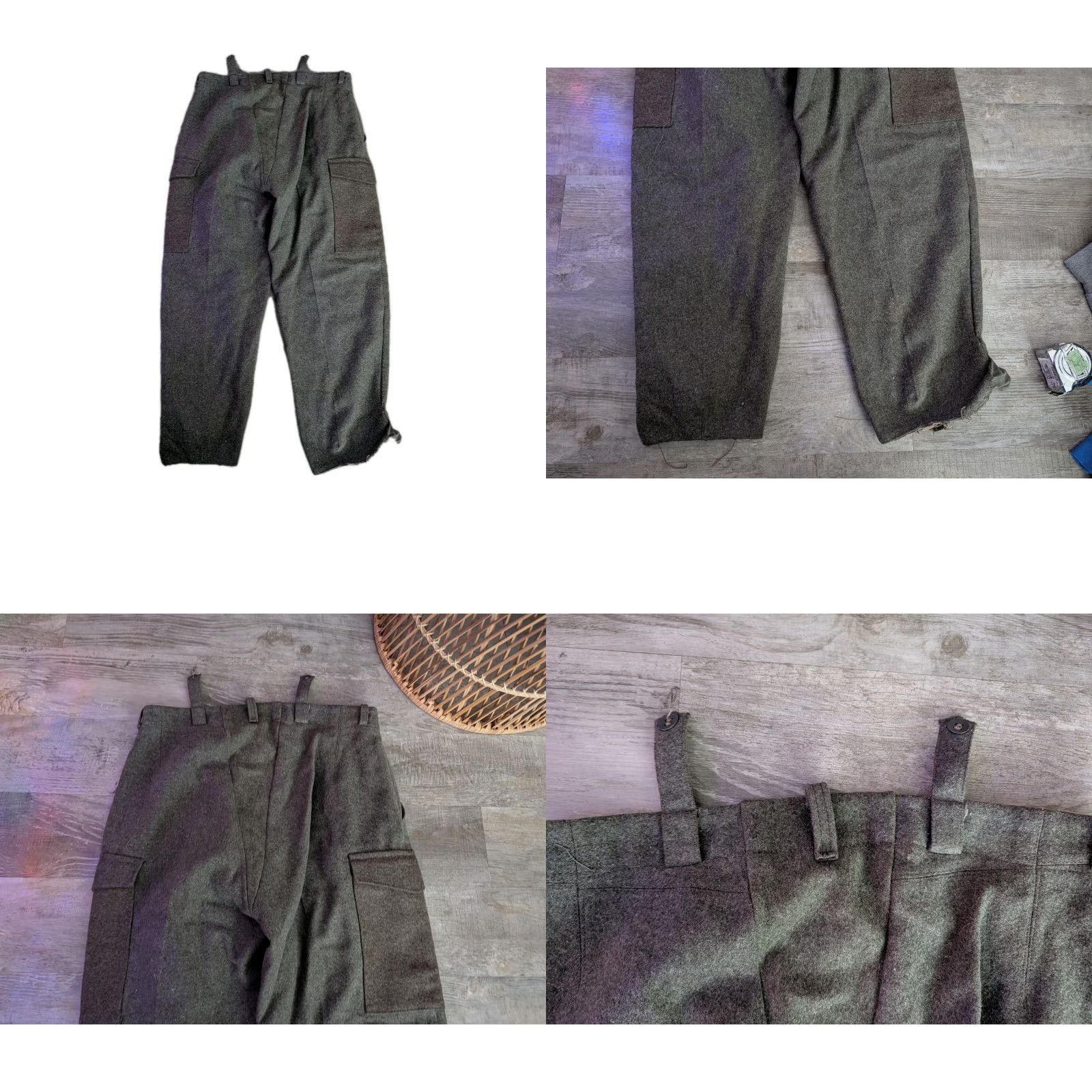Vintage VINTAGE Swedish Crown WWII Wool Army Cargo Pants 36x28 Mens Green 1940s 40s Trousers Military Cargo Size US 36 / EU 52 - 10 Thumbnail
