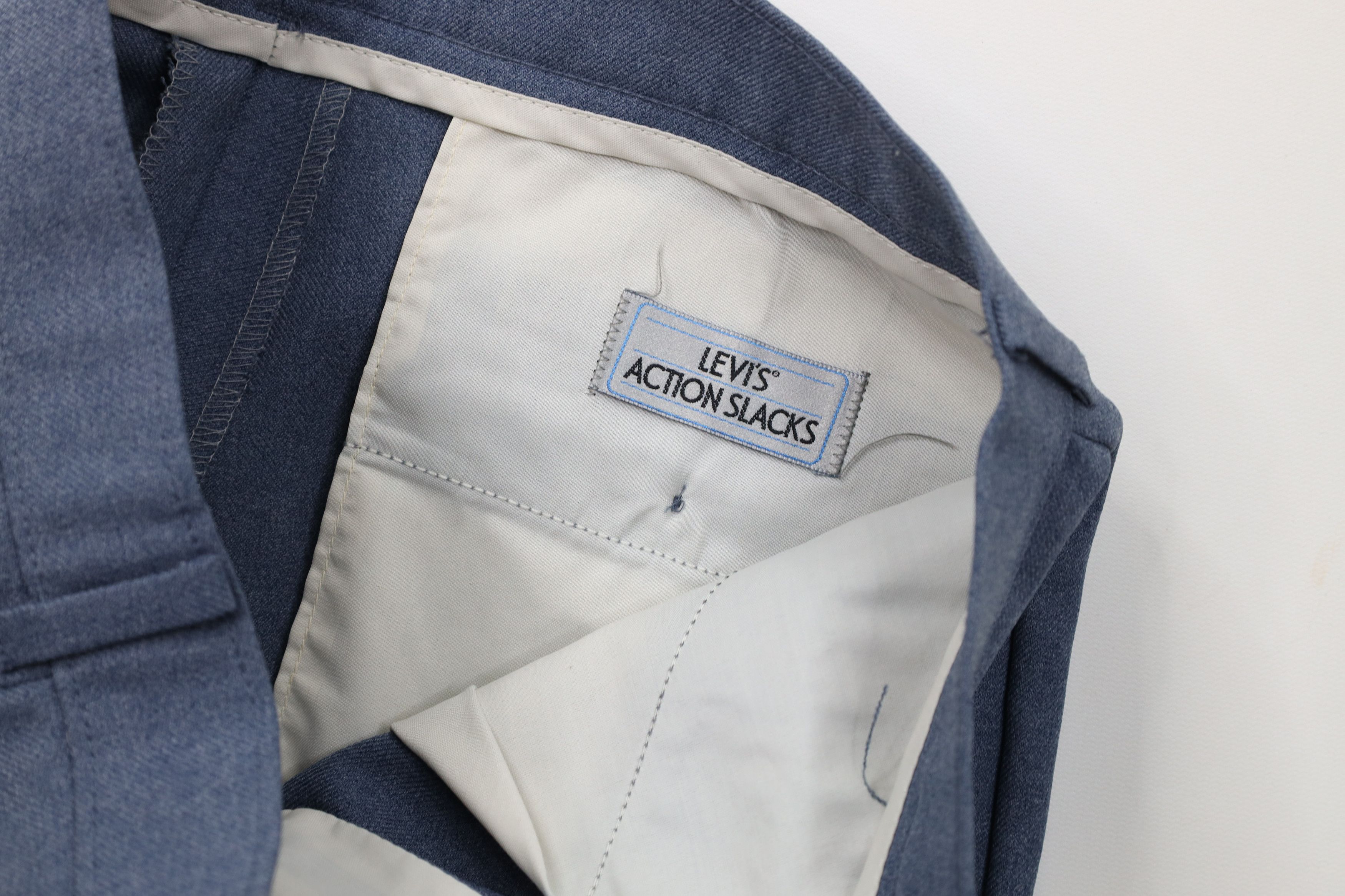 Levi's Vintage 80s Levis Knit Chino Pants Trousers Blue USA Size US 34 / EU 50 - 9 Thumbnail