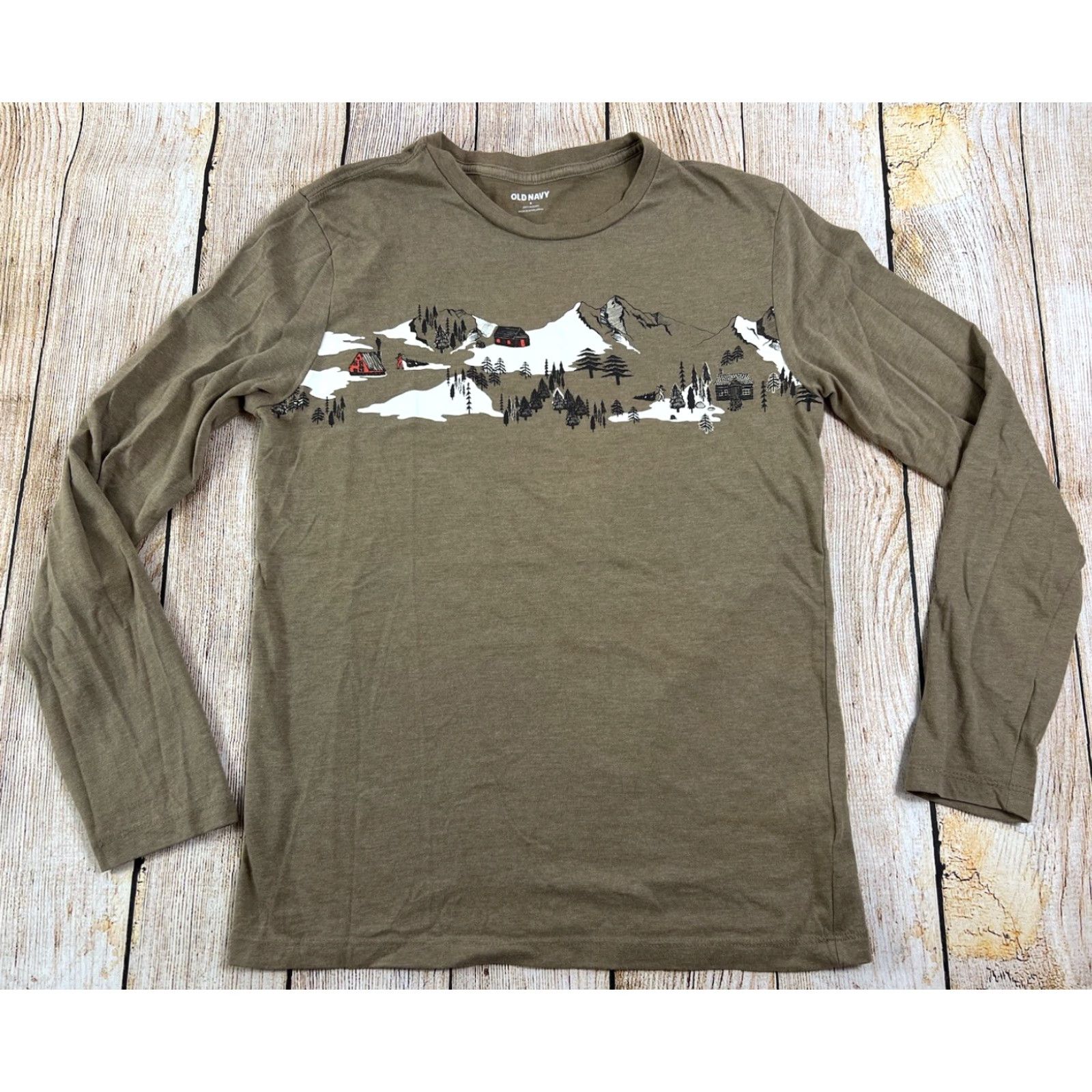 Old Navy Old Navy Ski Brown Longsleeve T-Shirt Women S Winter Cotton Graphic Size S Brown Winter Ski Graphic Basic Size S / US 4 / IT 40 - 2 Thumbnail