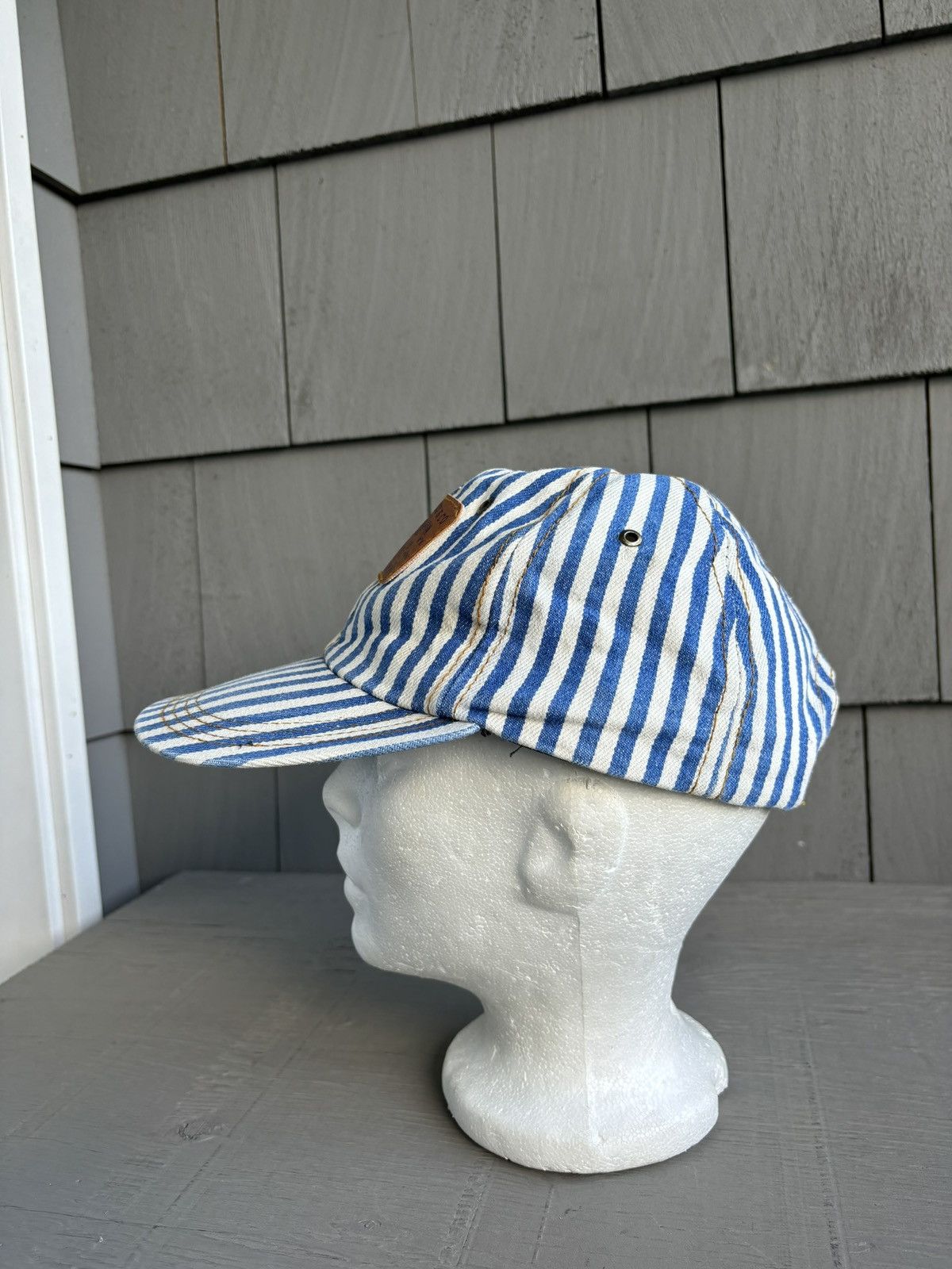 Levi's 1990s Levi's Jeans Hat Vintage Denim Snapback Striped Baseba Size ONE SIZE - 9 Thumbnail