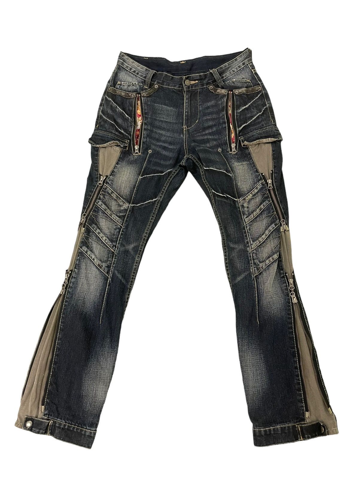 PPFM Slim Jeans PPFM Japan Multizipped Faded 8🟦4 Size US 32 / EU 48 - 2 Thumbnail