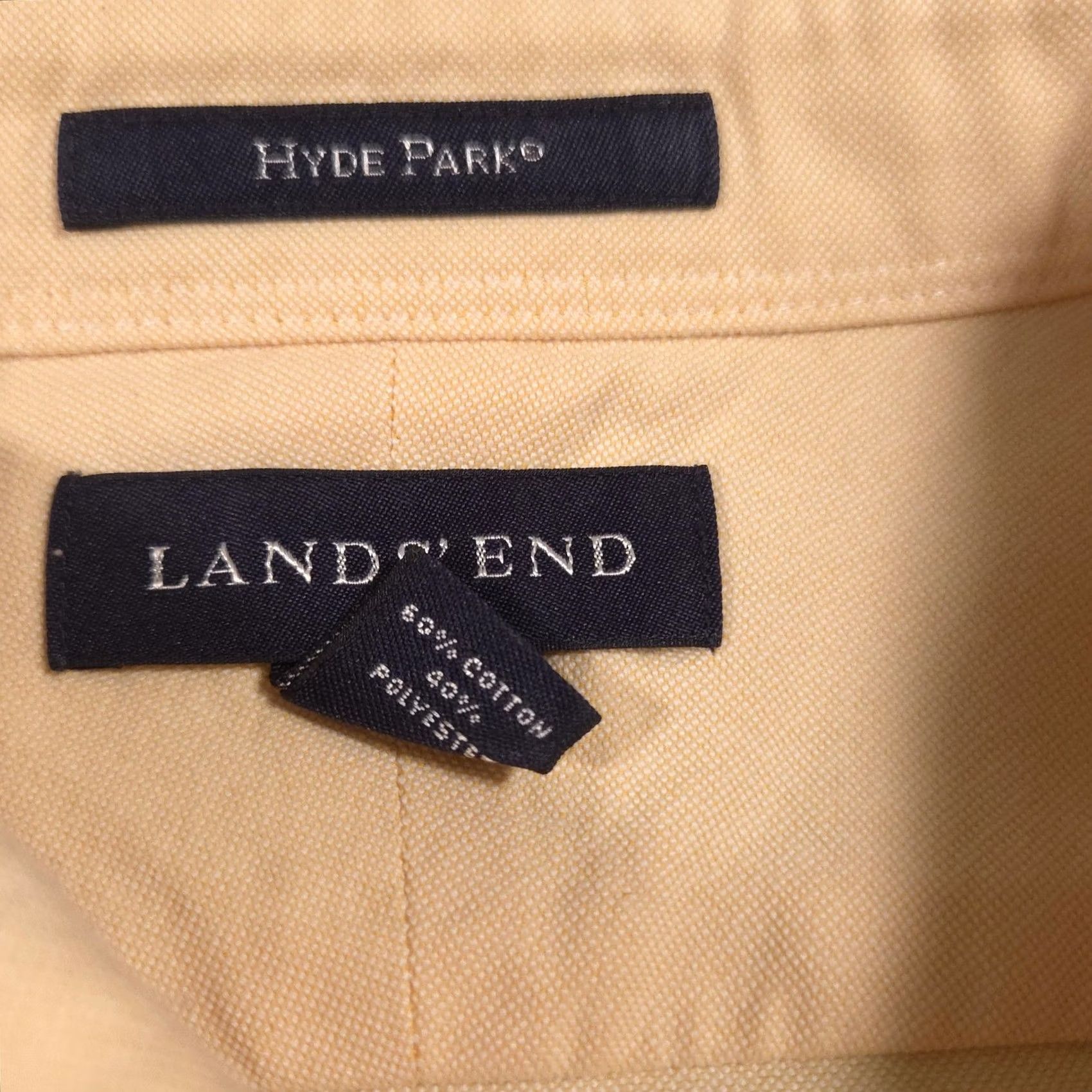 Lands' End VINTAGE Lands' End Hyde Park Shirt Mens XL Yellow Solid Button Front Long Sleeve Casual Size US XL / EU 56 / 4 - 7 Thumbnail