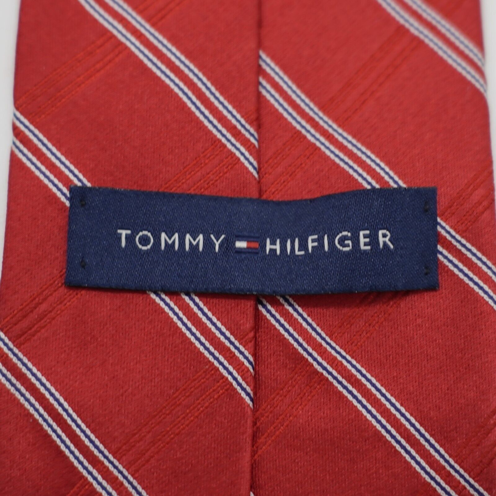 Tommy Hilfiger Vintage Tommy Hilfiger Red Blue Striped Two-Tone Woven Silk Size ONE SIZE - 4 Thumbnail