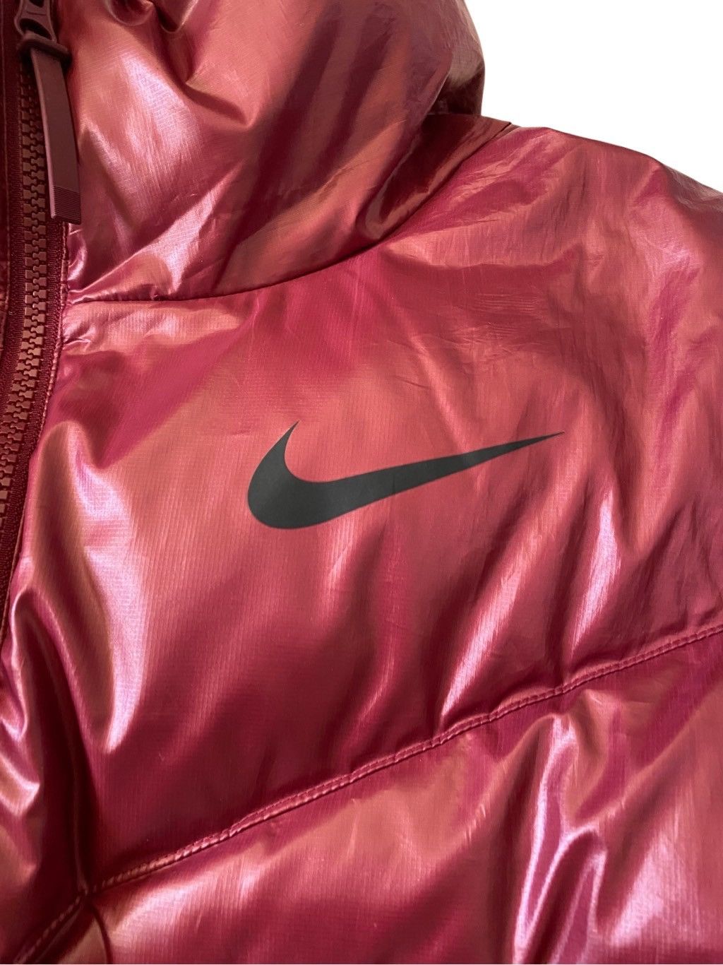 Nike Nike Burgundy Quilted Down Duck Puffer Jacket Water Repel Size S / US 4 / IT 40 - 5 Thumbnail